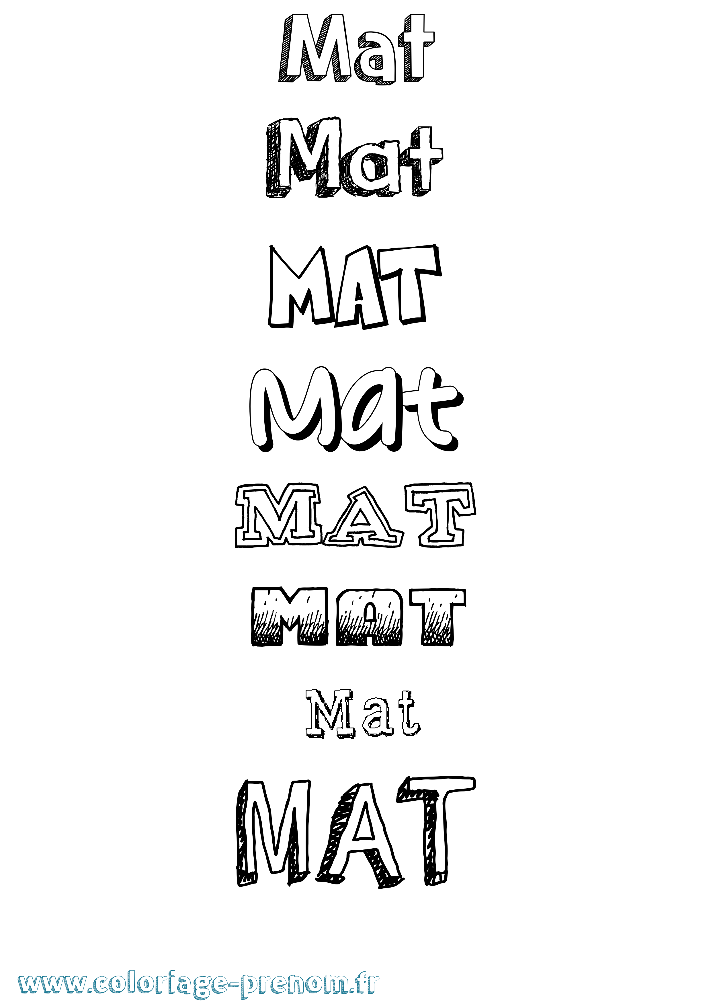 Coloriage prénom Mat Dessiné