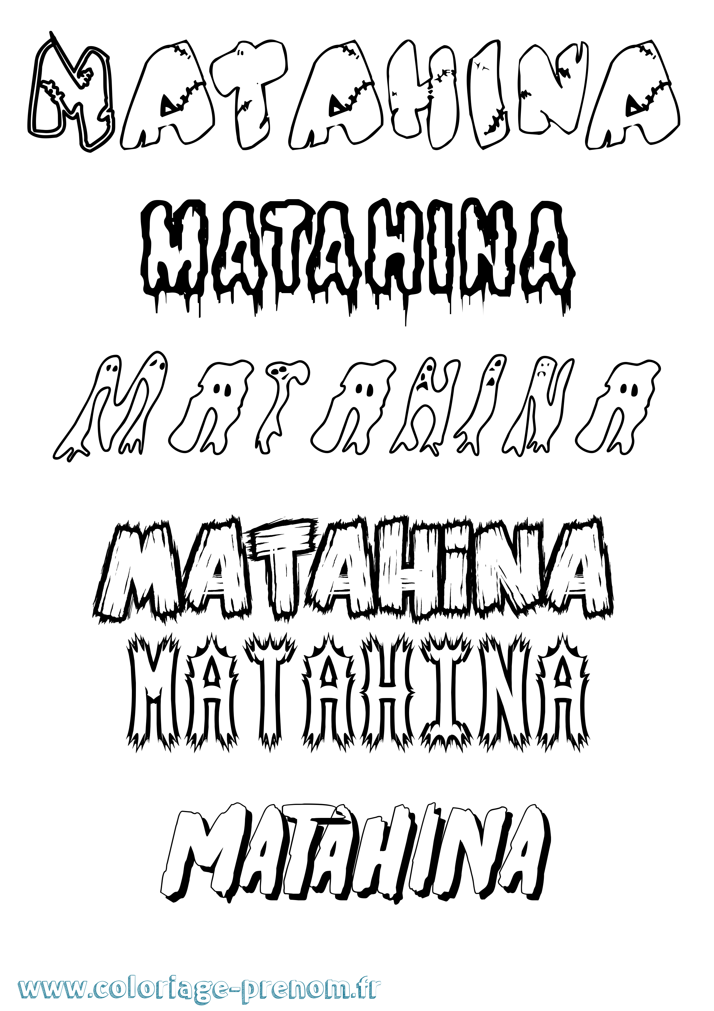 Coloriage prénom Matahina Frisson