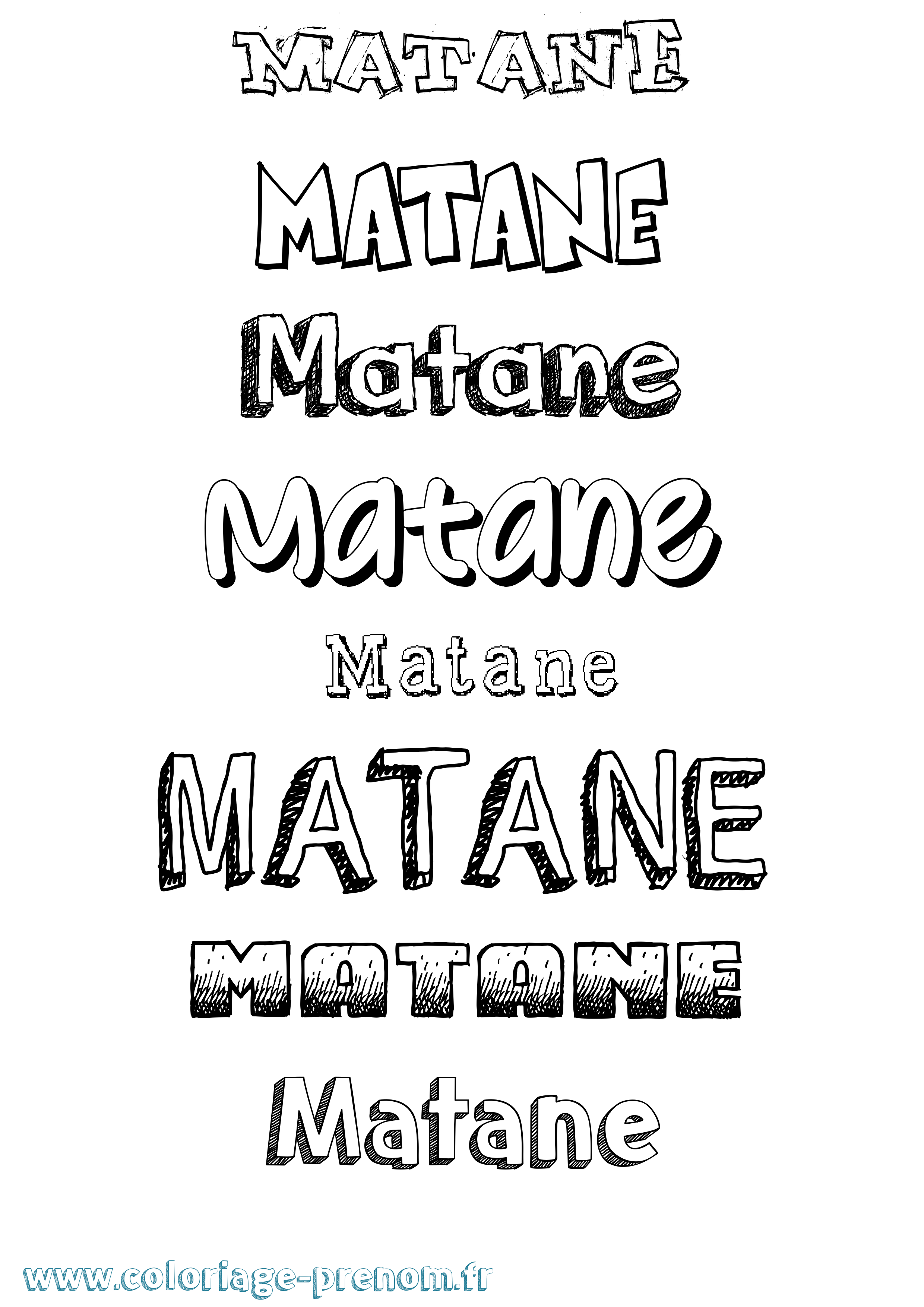 Coloriage prénom Matane Dessiné