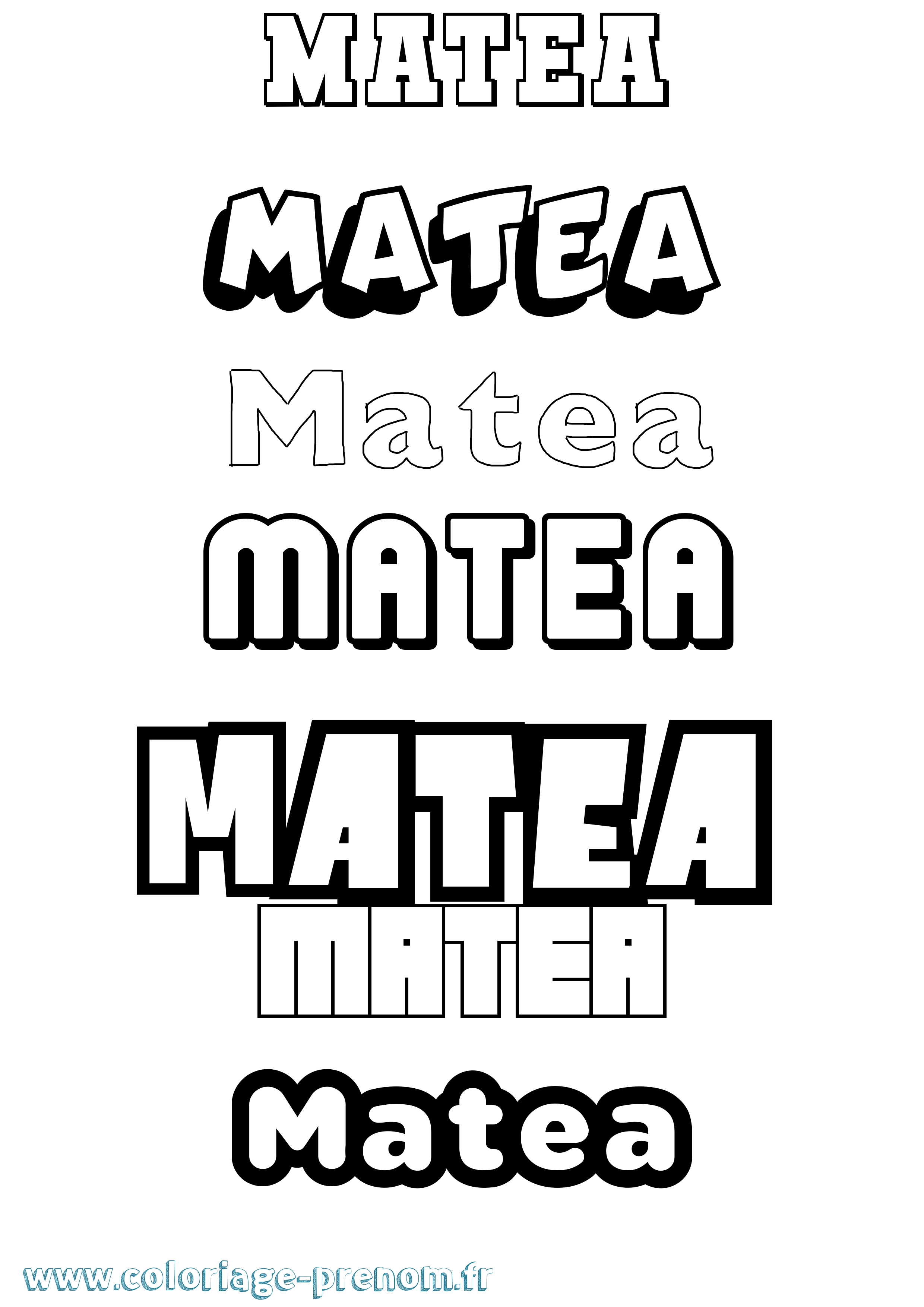 Coloriage prénom Matea Simple