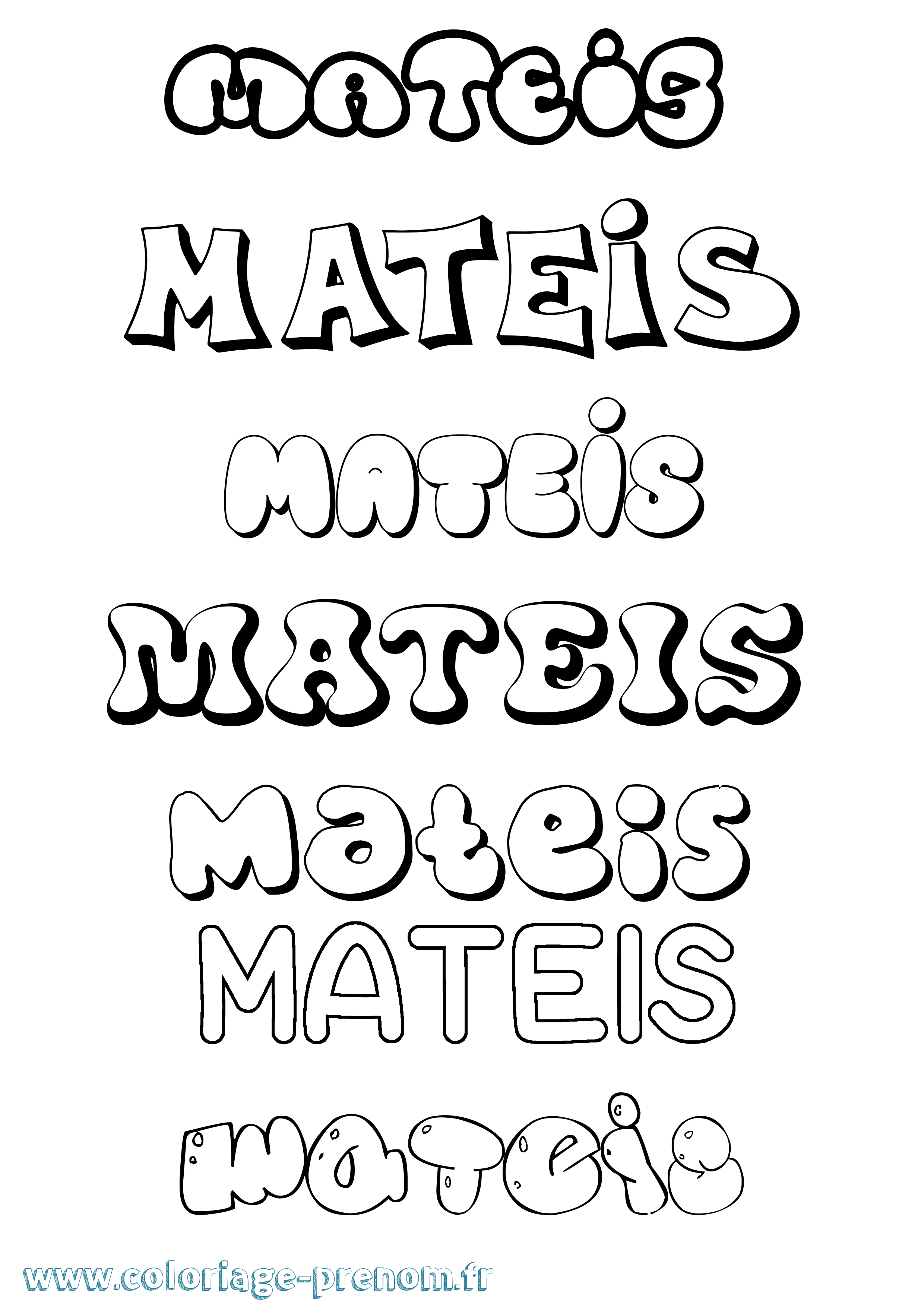 Coloriage Mateis Bubble Coloriage prénom Mateis Bubble