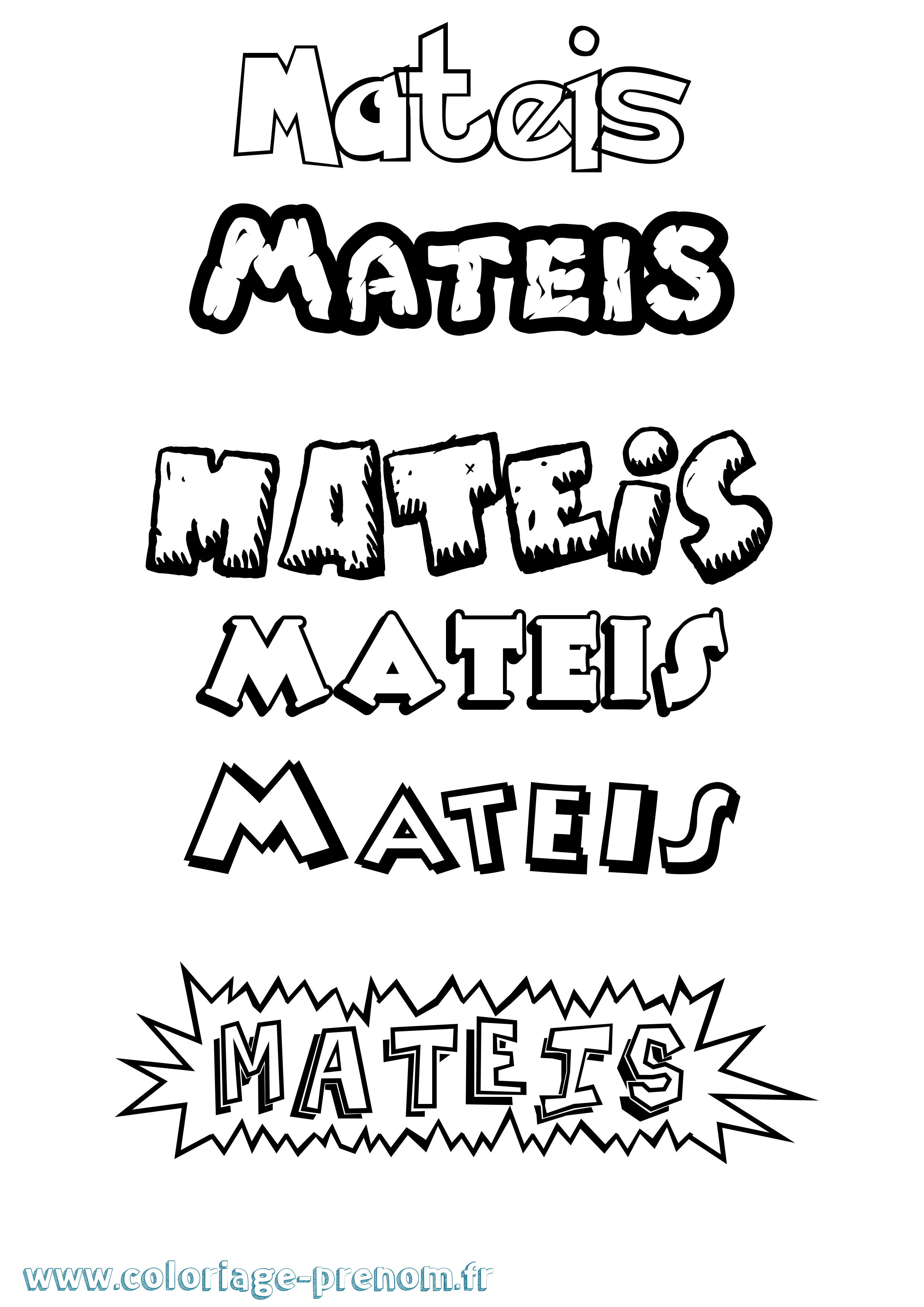 Coloriage Mateis Dessin Animé Coloriage prénom Mateis Dessin Animé