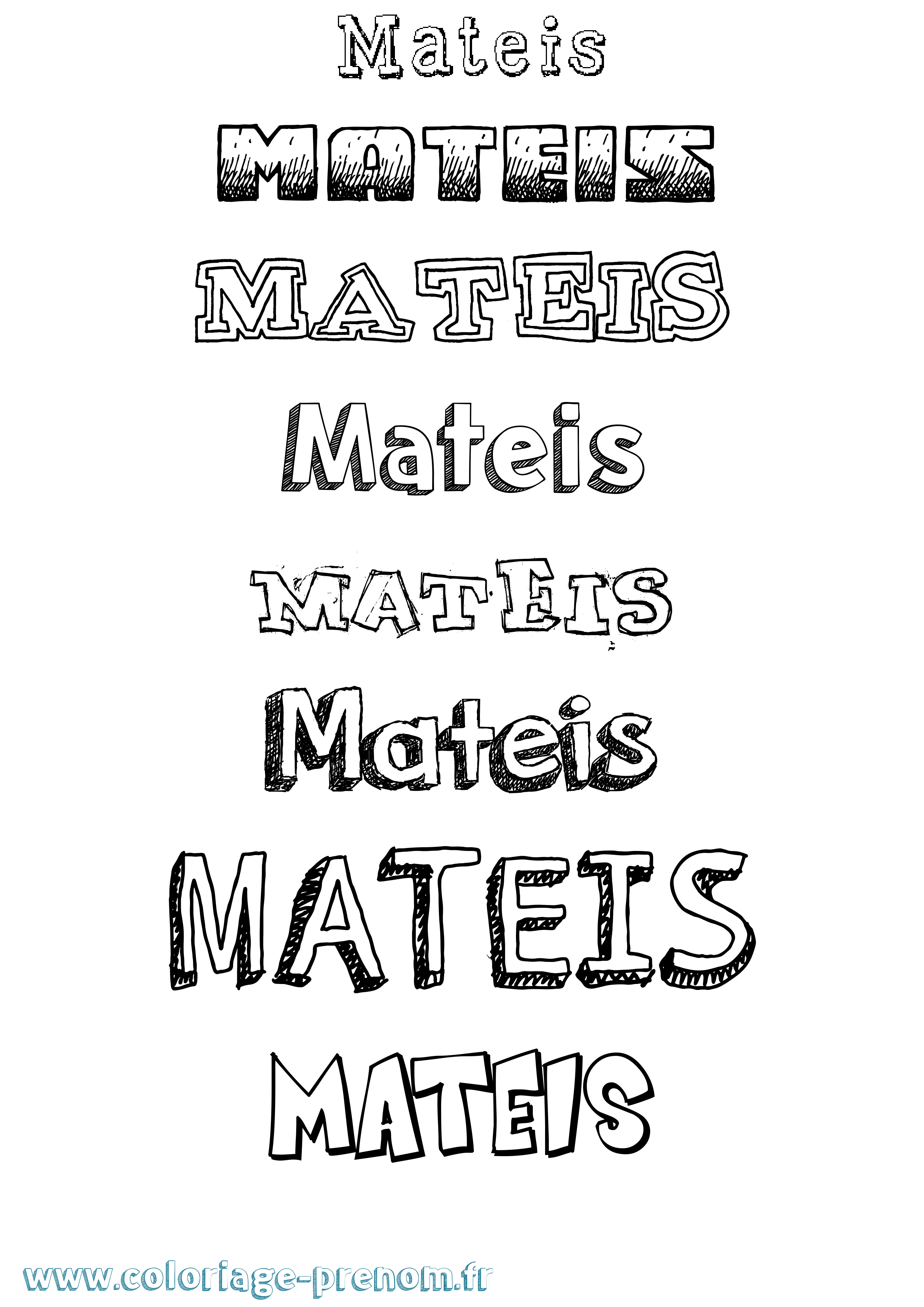 Coloriage Mateis Dessiné Coloriage prénom Mateis Dessiné