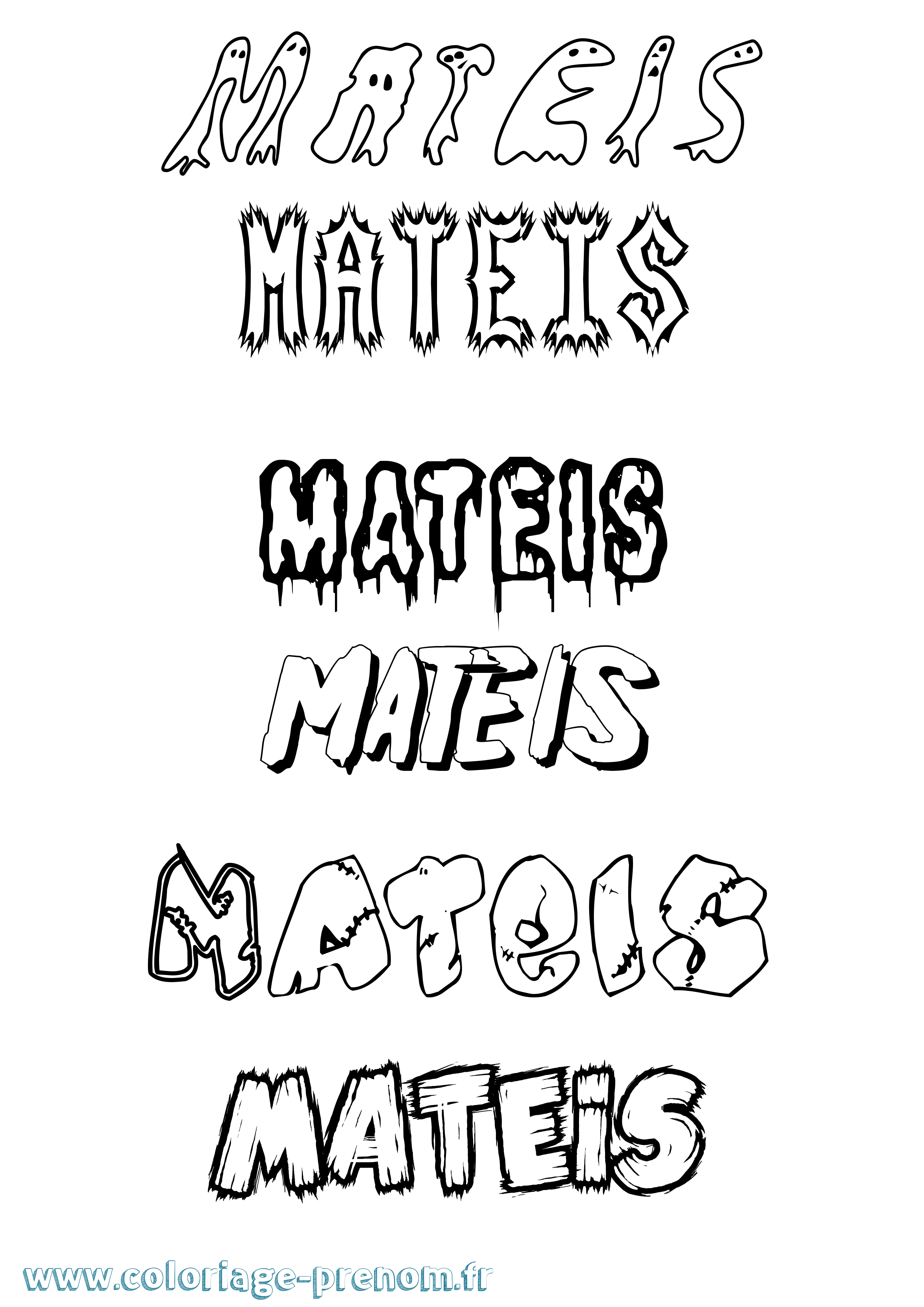 Coloriage Mateis Frisson Coloriage prénom Mateis Frisson