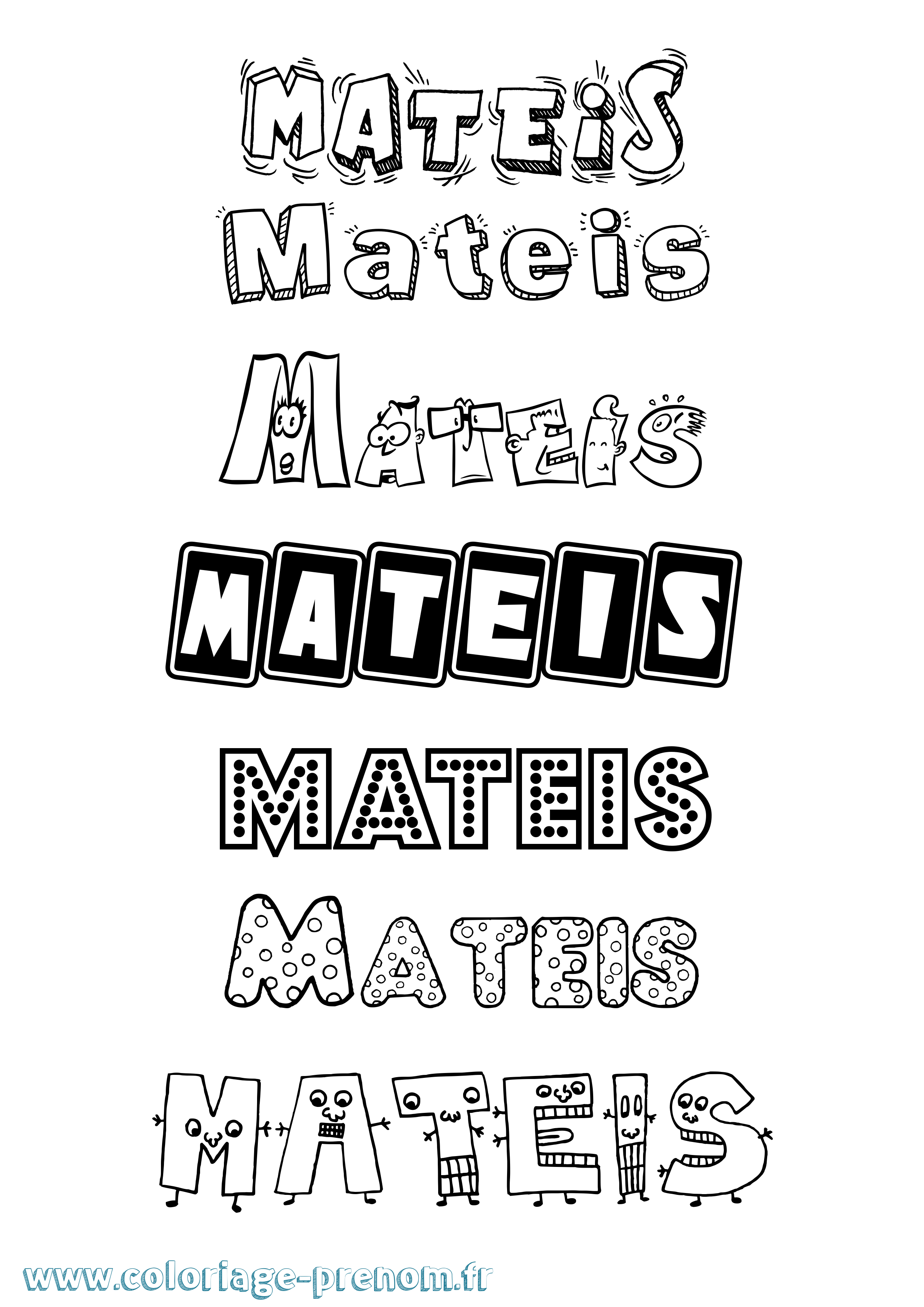 Coloriage Mateis Fun Coloriage prénom Mateis Fun