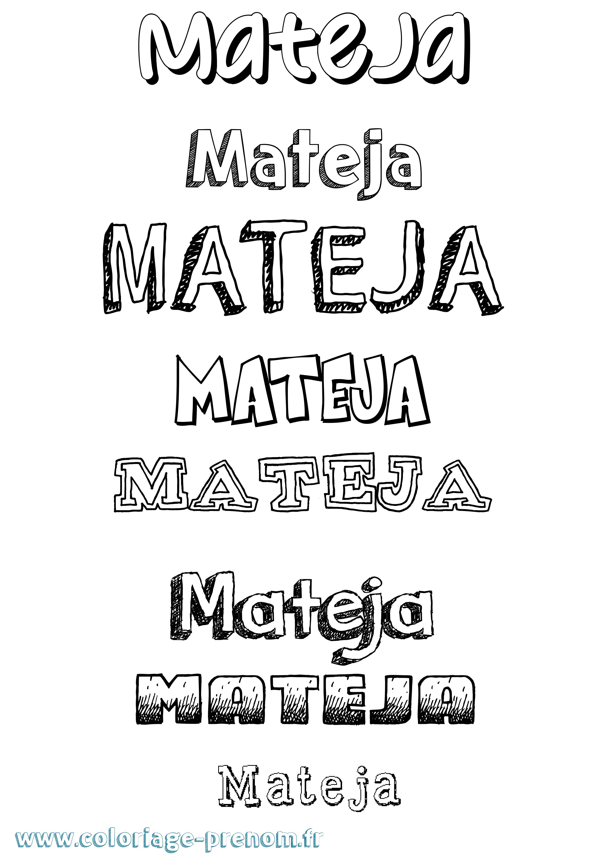 Coloriage Mateja Dessiné Coloriage prénom Mateja Dessiné