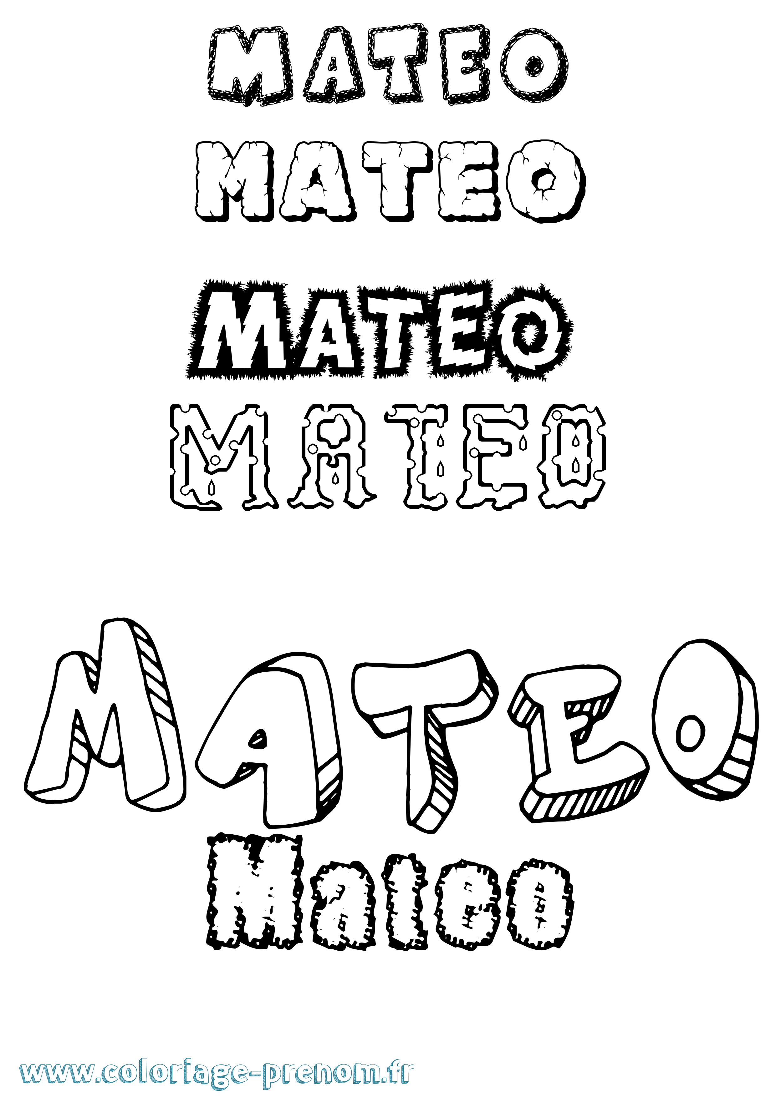 Coloriage prénom Mateo