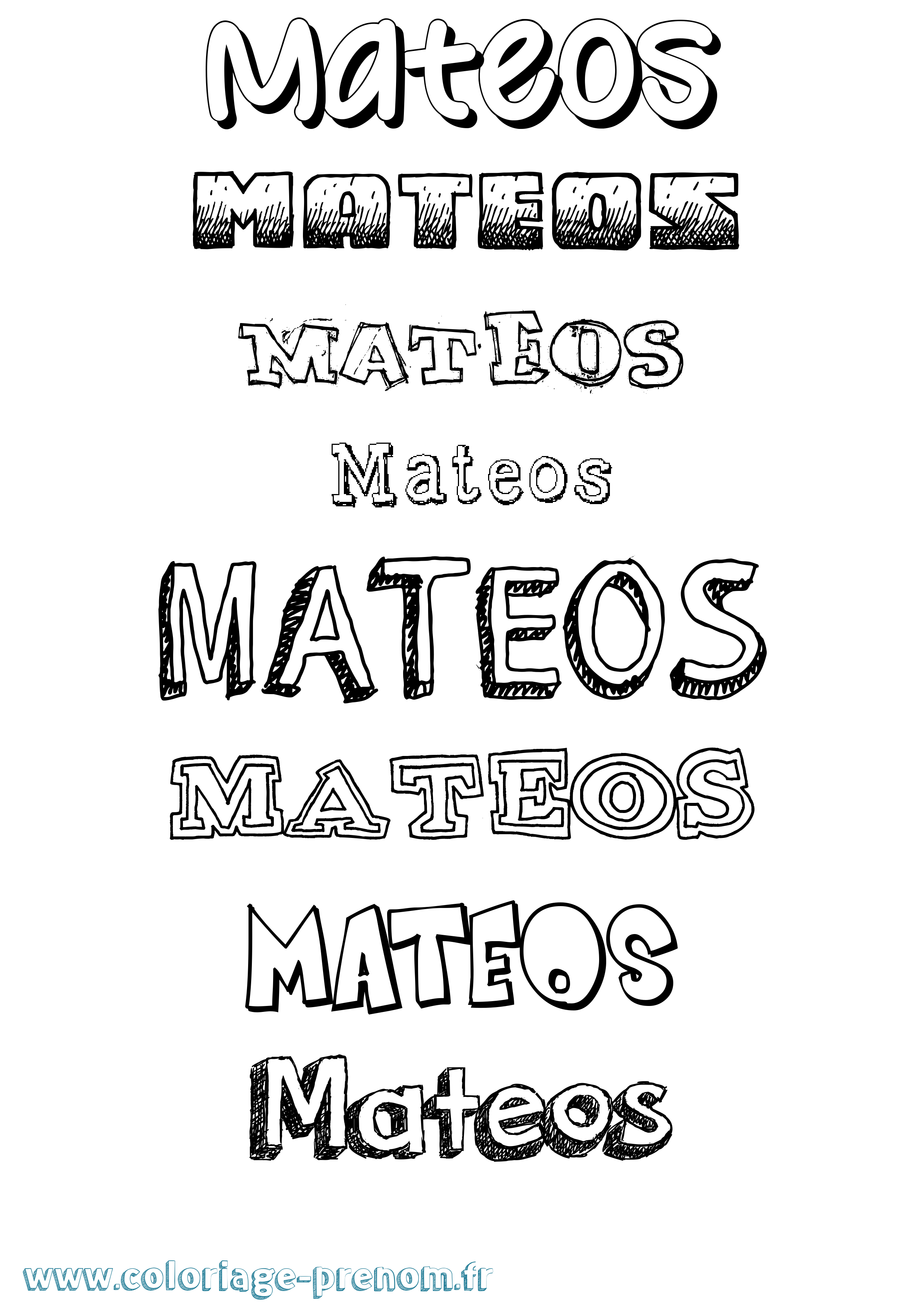Coloriage prénom Mateos Dessiné