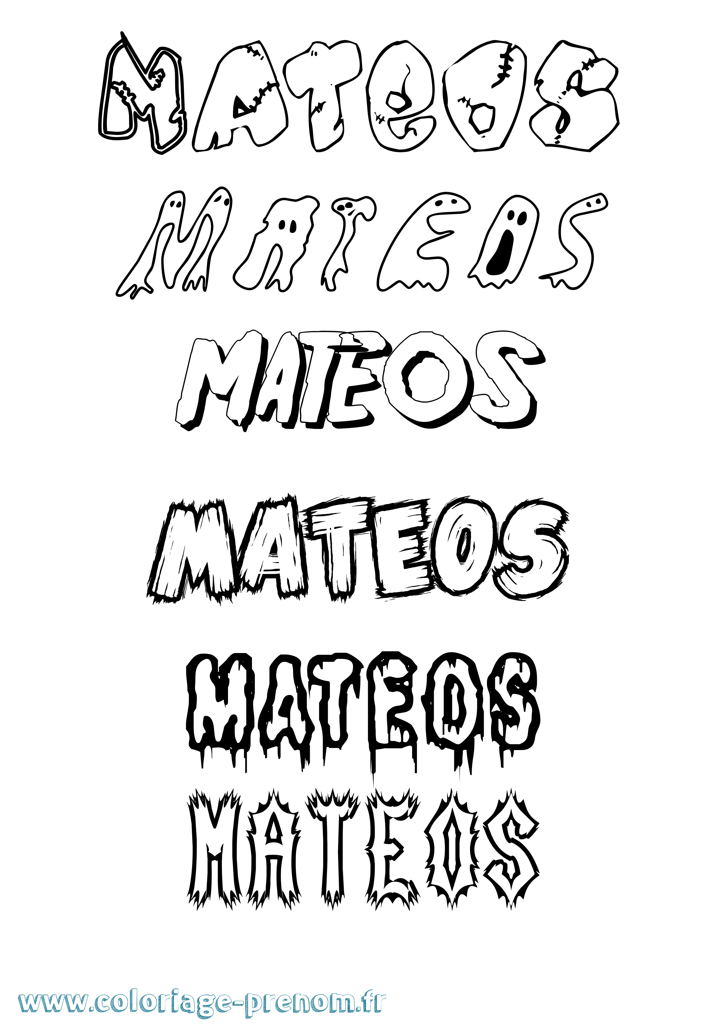 Coloriage prénom Mateos Frisson