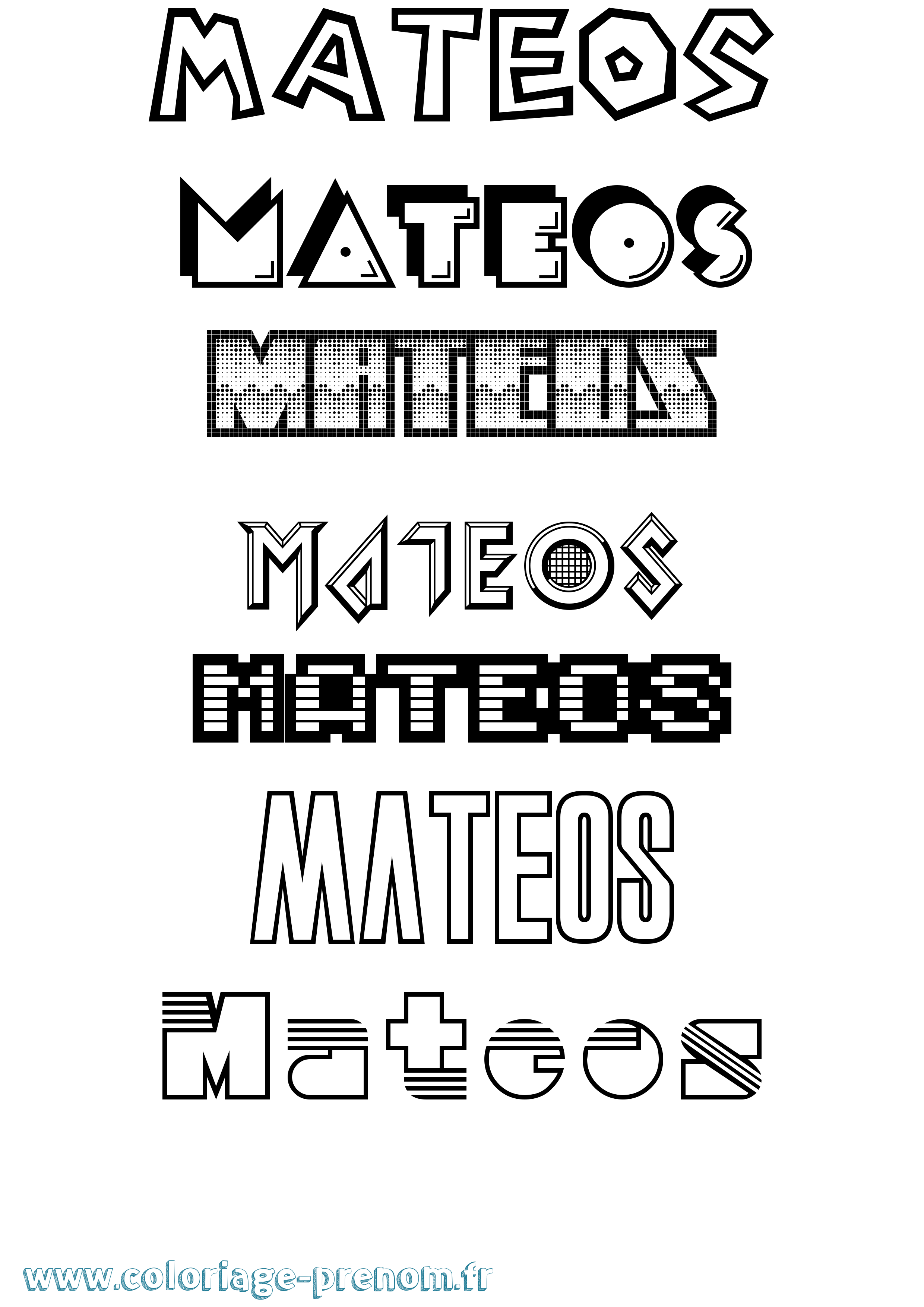 Coloriage prénom Mateos Jeux Vidéos
