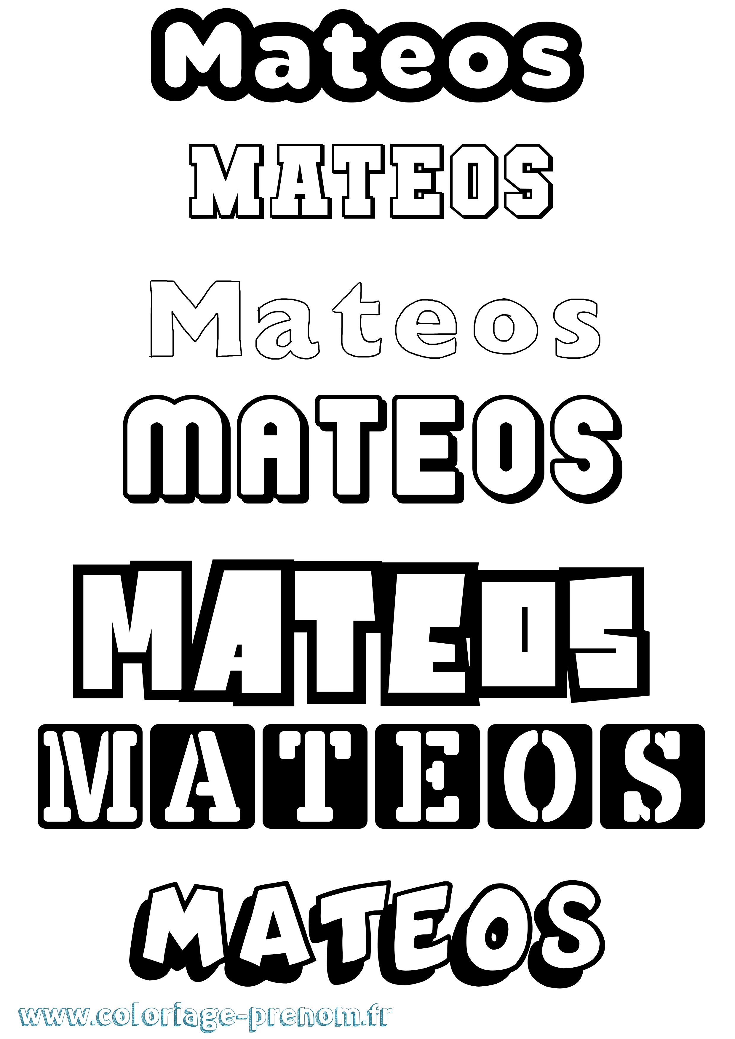Coloriage prénom Mateos Simple