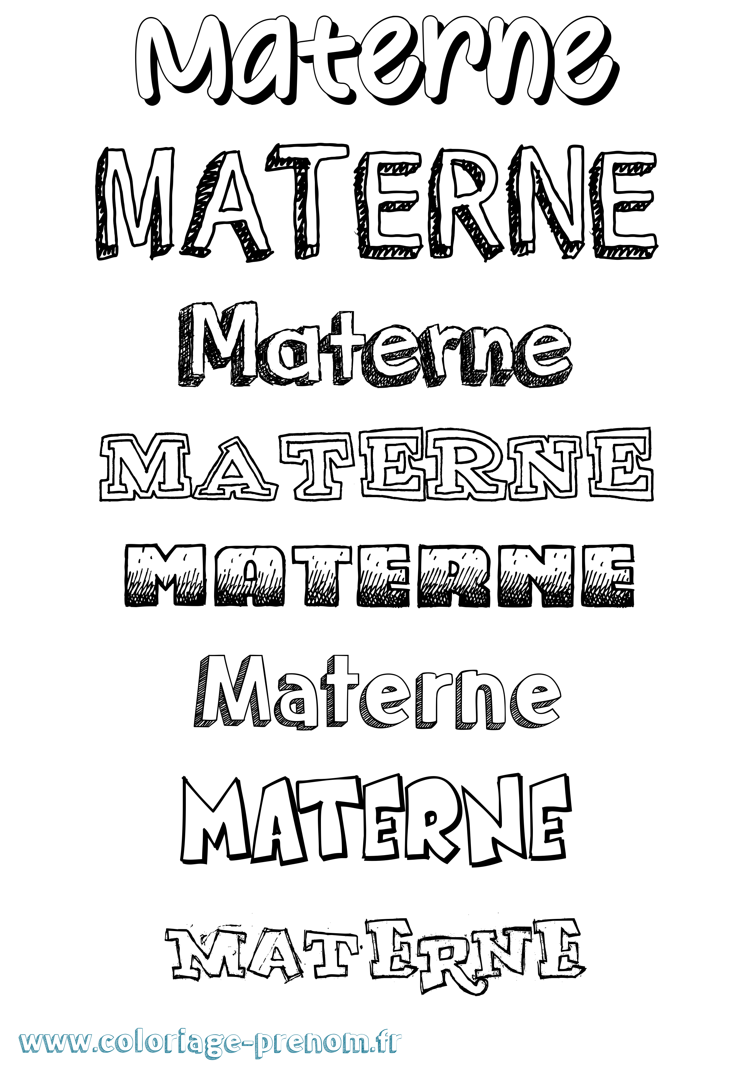 Coloriage prénom Materne Dessiné