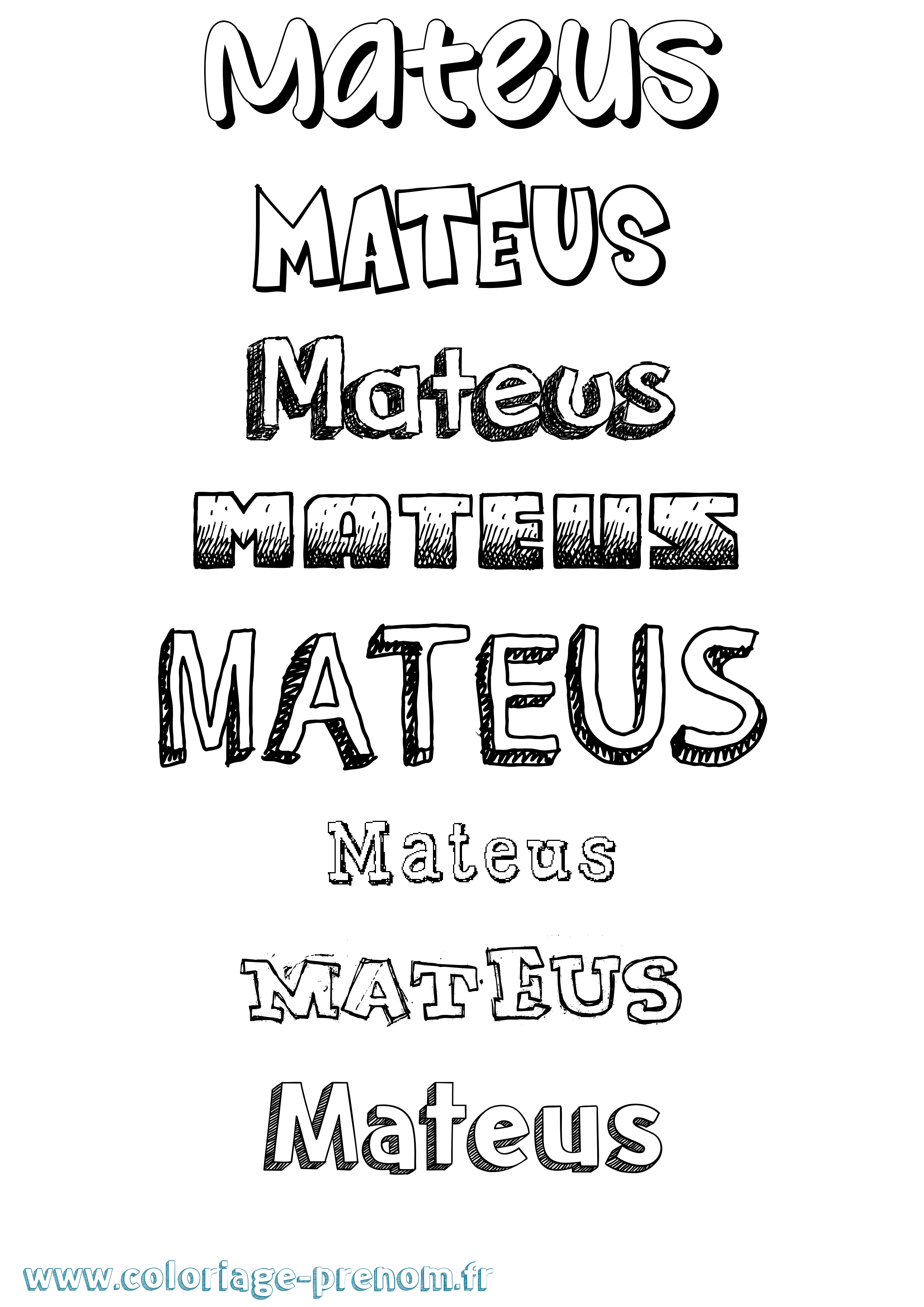 Coloriage prénom Mateus Dessiné