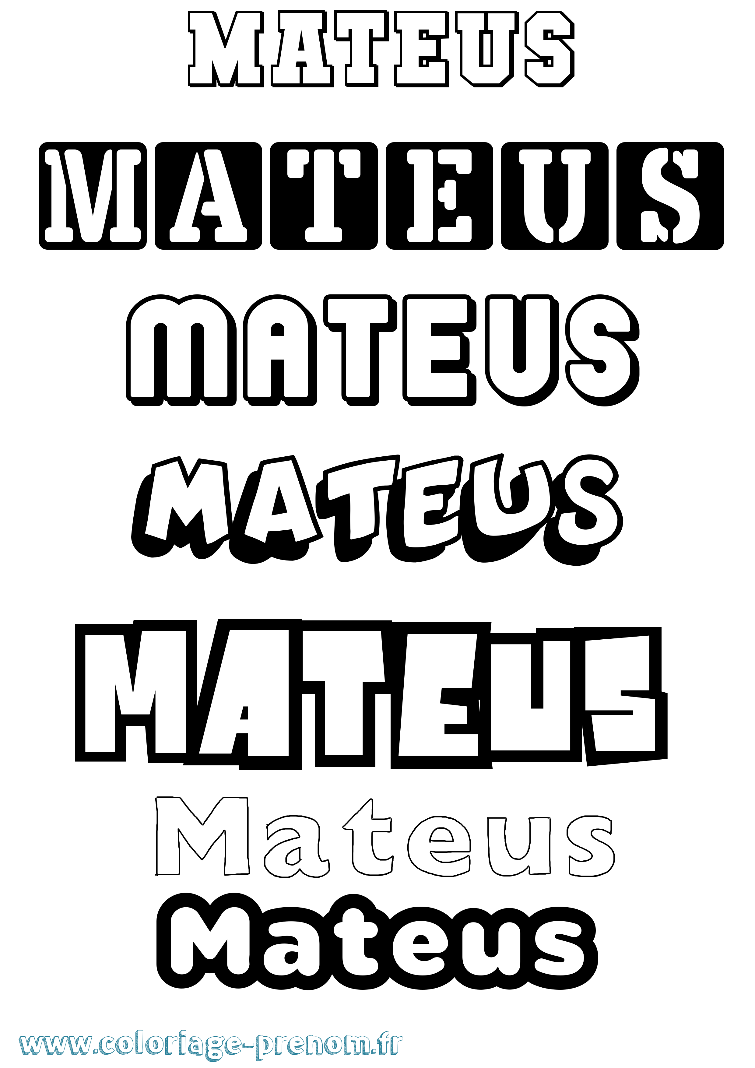 Coloriage prénom Mateus Simple