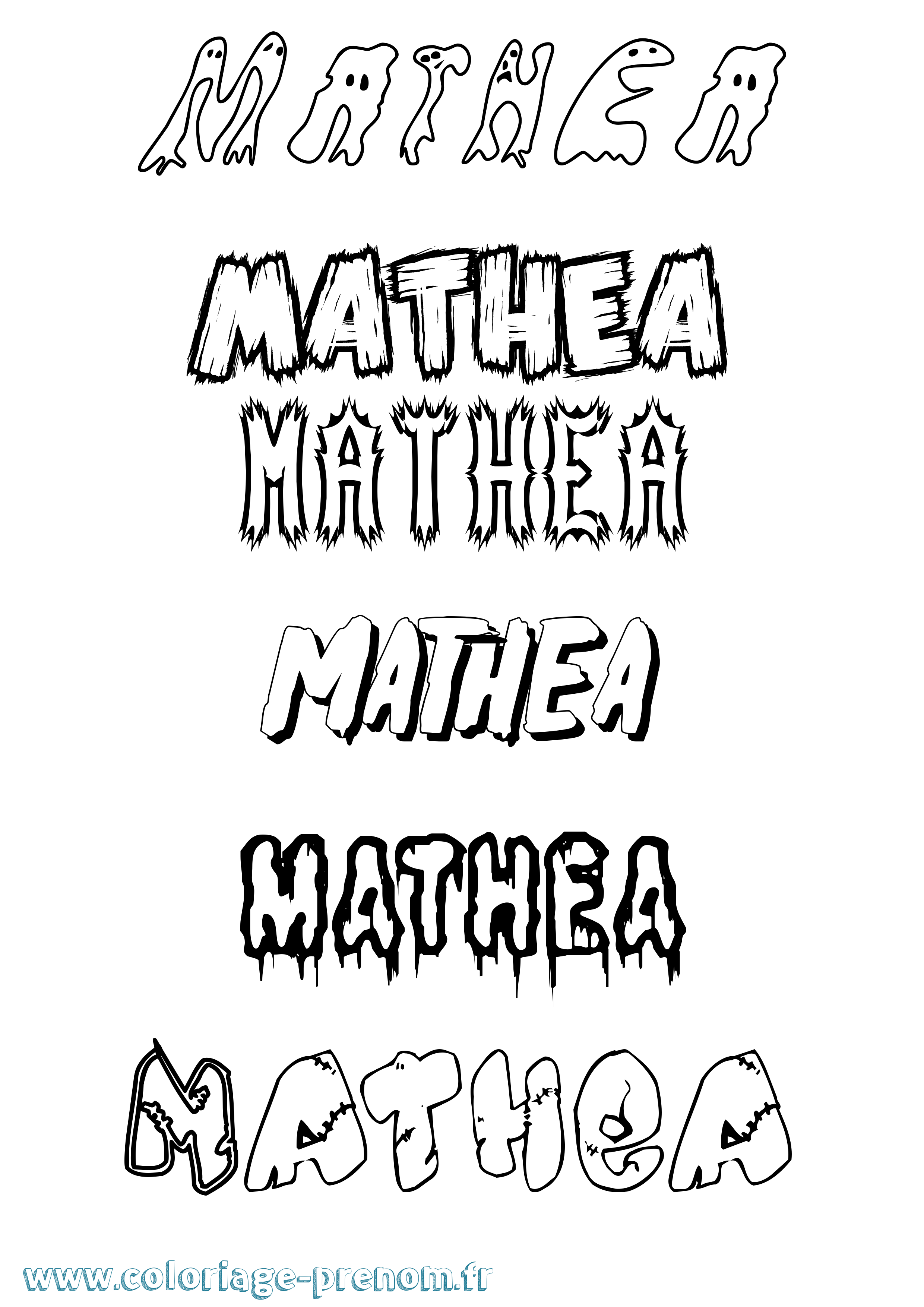 Coloriage Mathea Frisson Coloriage prénom Mathea Frisson