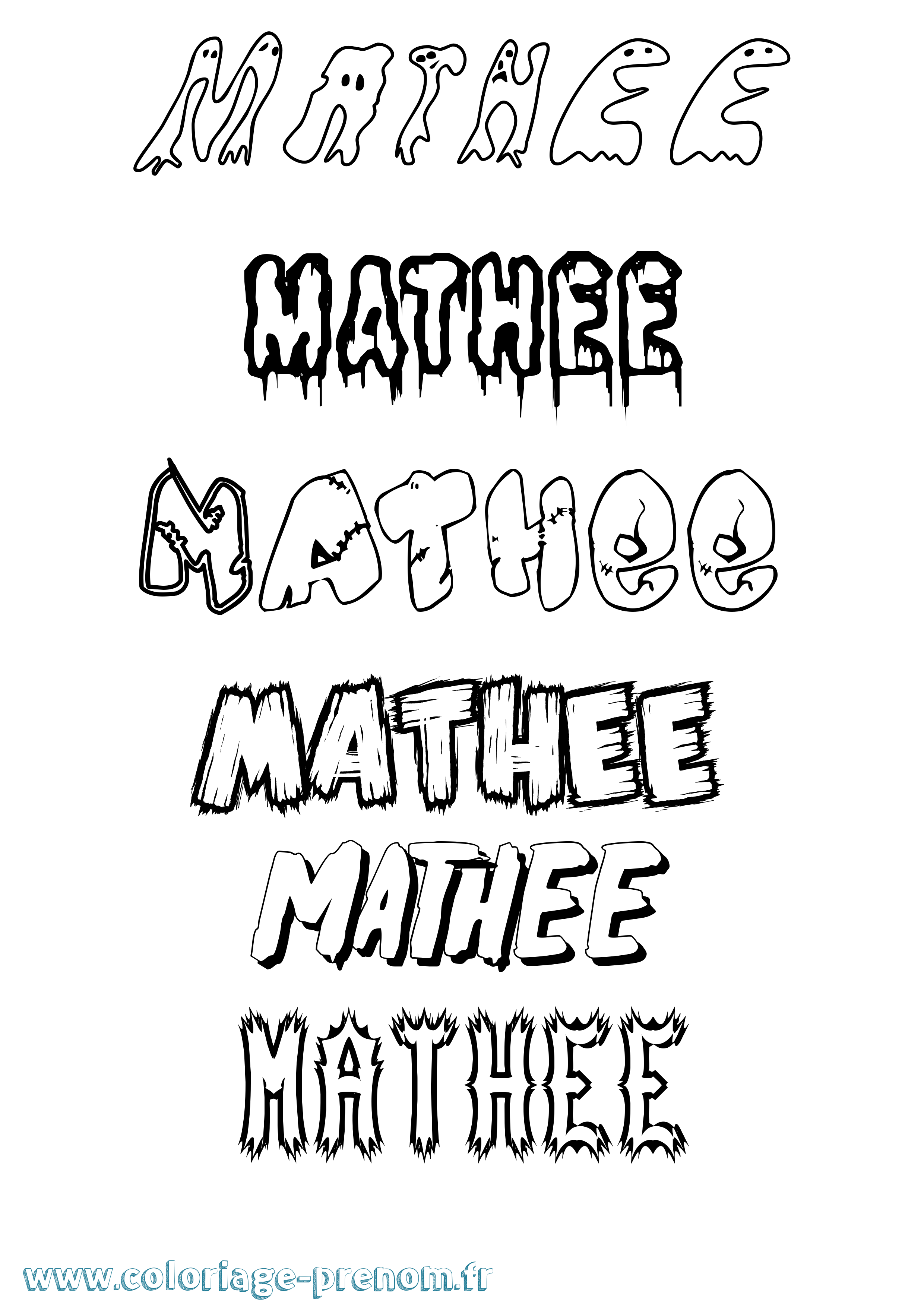 Coloriage Mathee Frisson Coloriage prénom Mathee Frisson