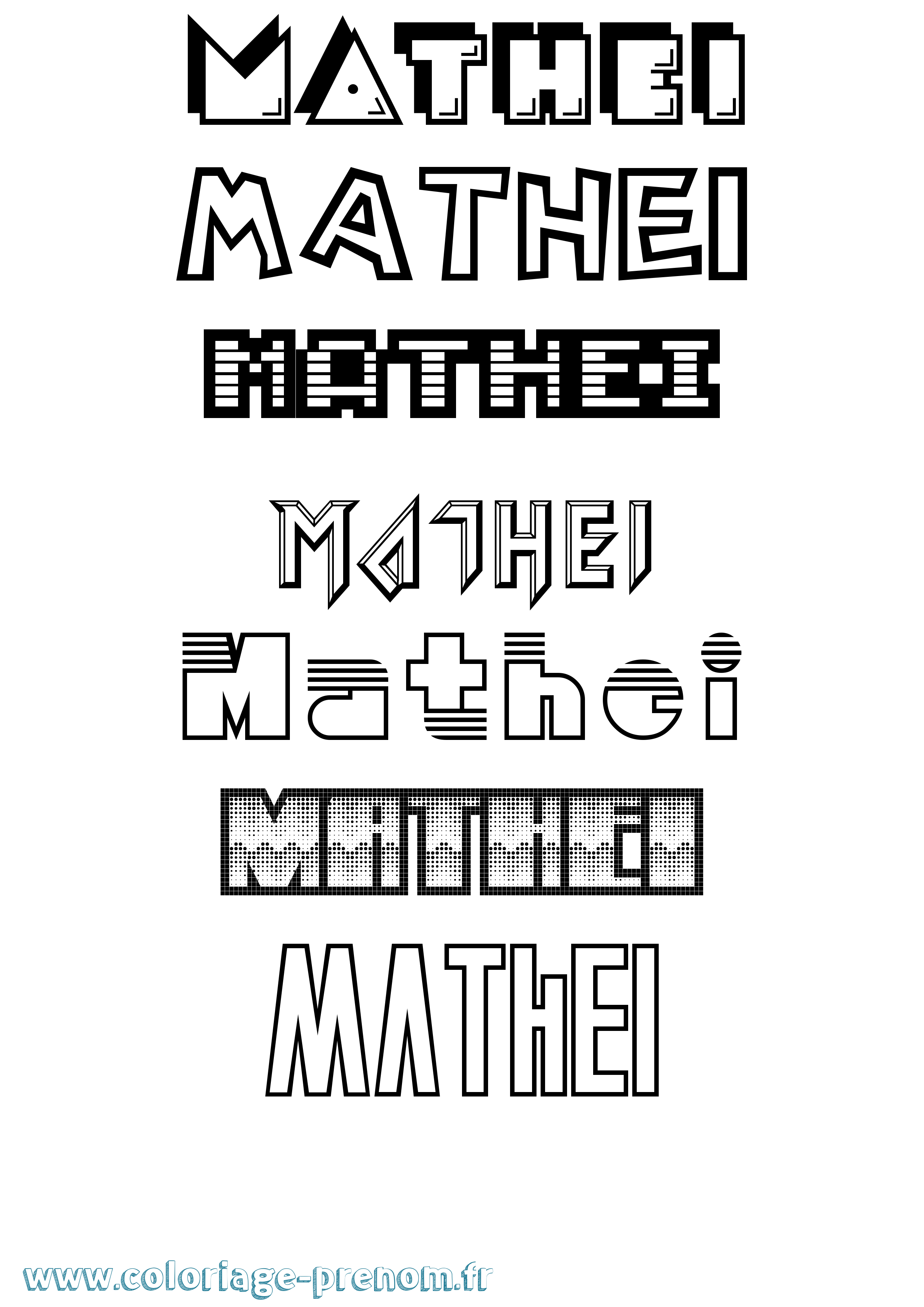 Coloriage Mathei Jeux Vidéos Coloriage prénom Mathei Jeux Vidéos