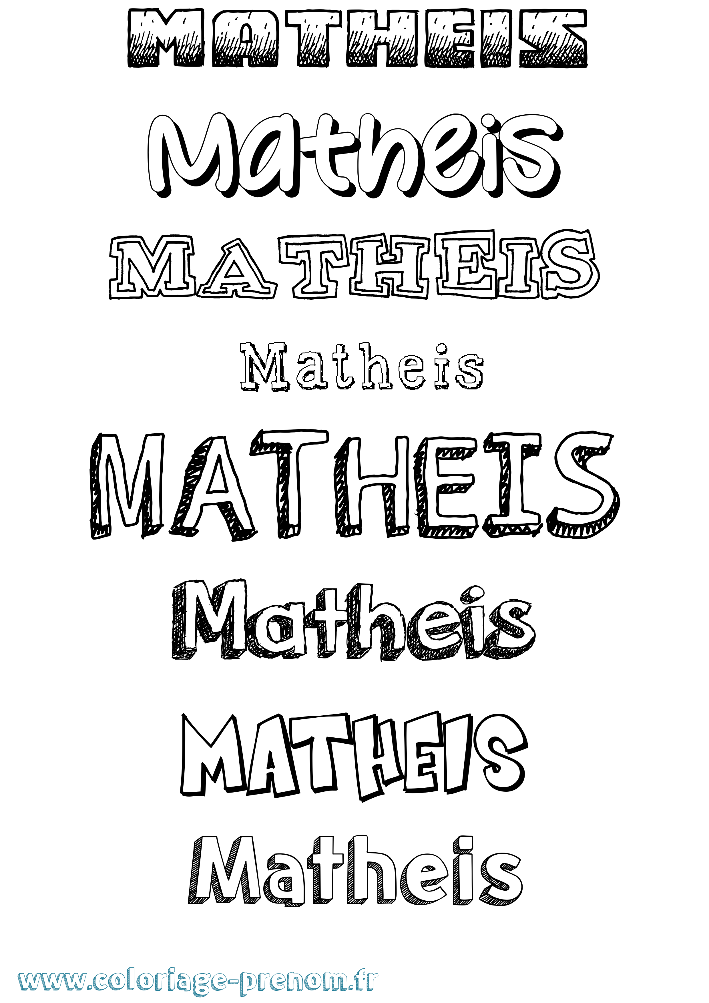 Coloriage Matheis Dessiné Coloriage prénom Matheis Dessiné