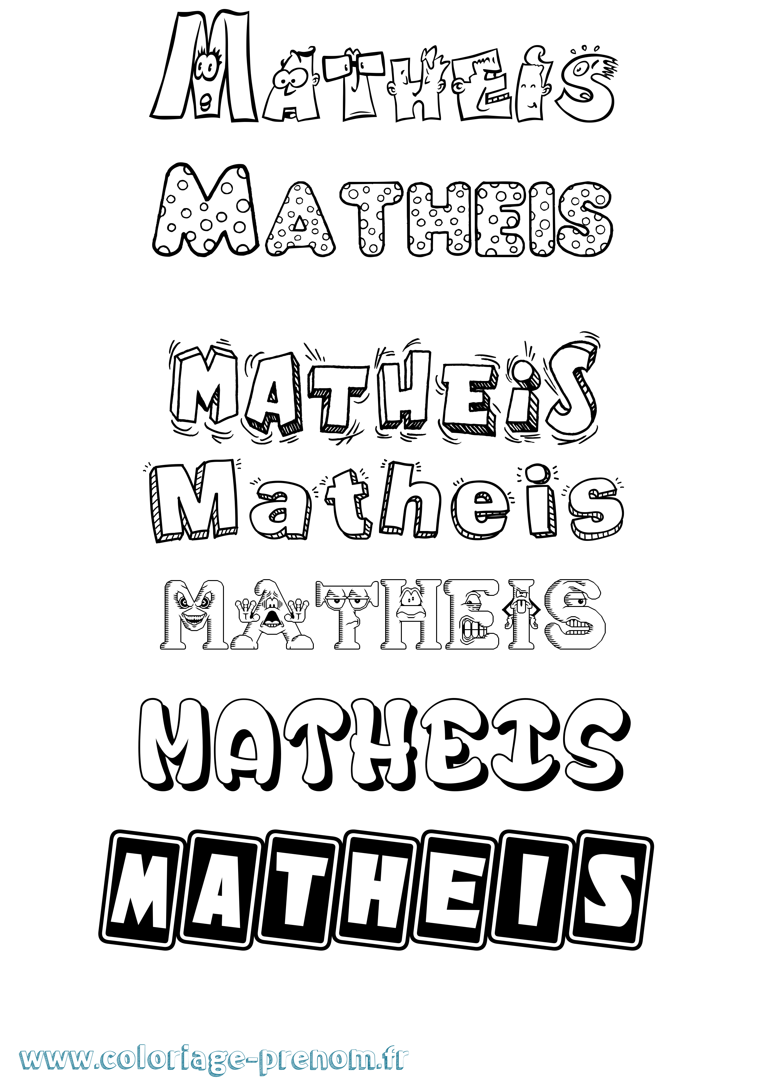 Coloriage Matheis Fun Coloriage prénom Matheis Fun