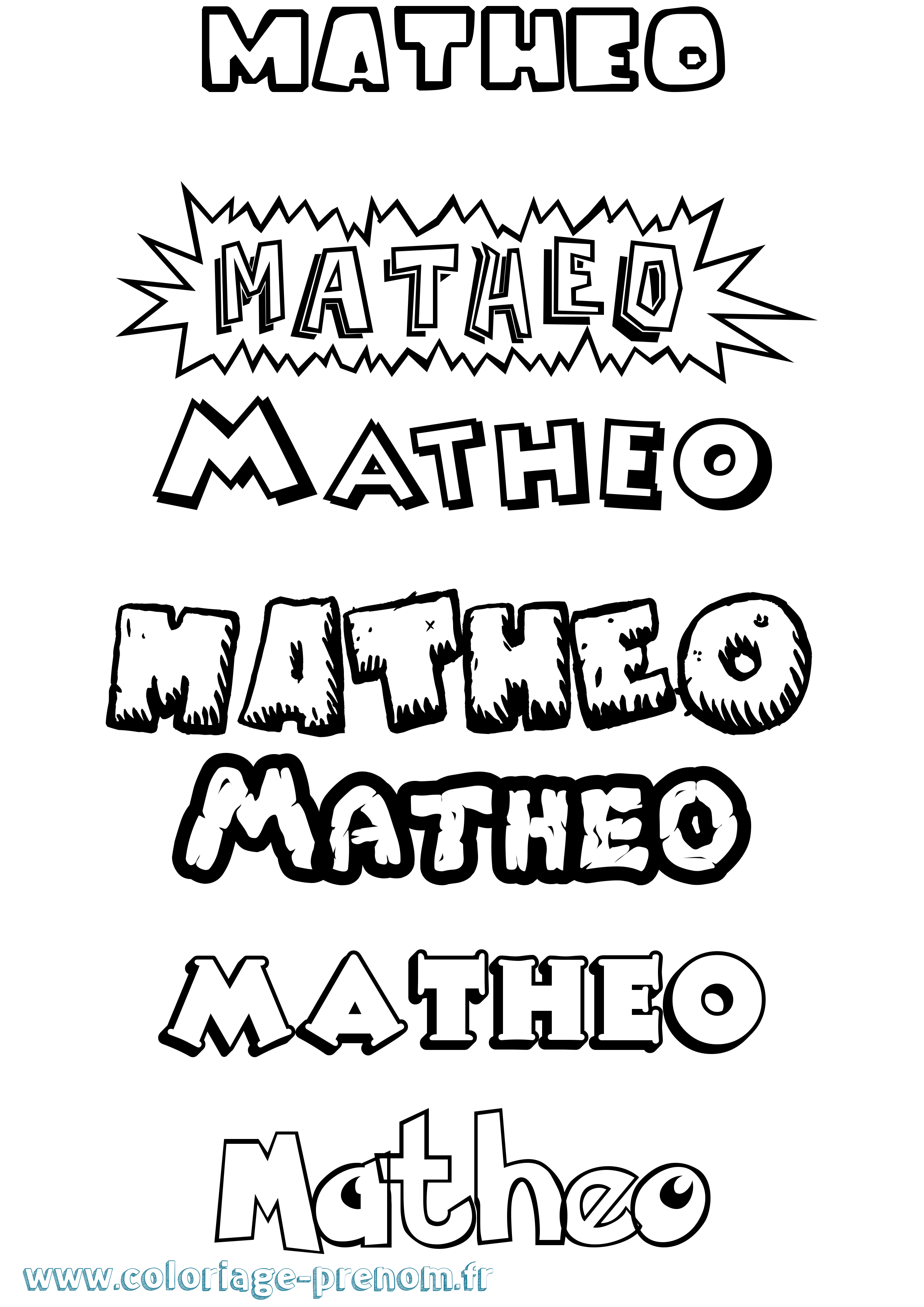 Coloriage prénom Matheo
