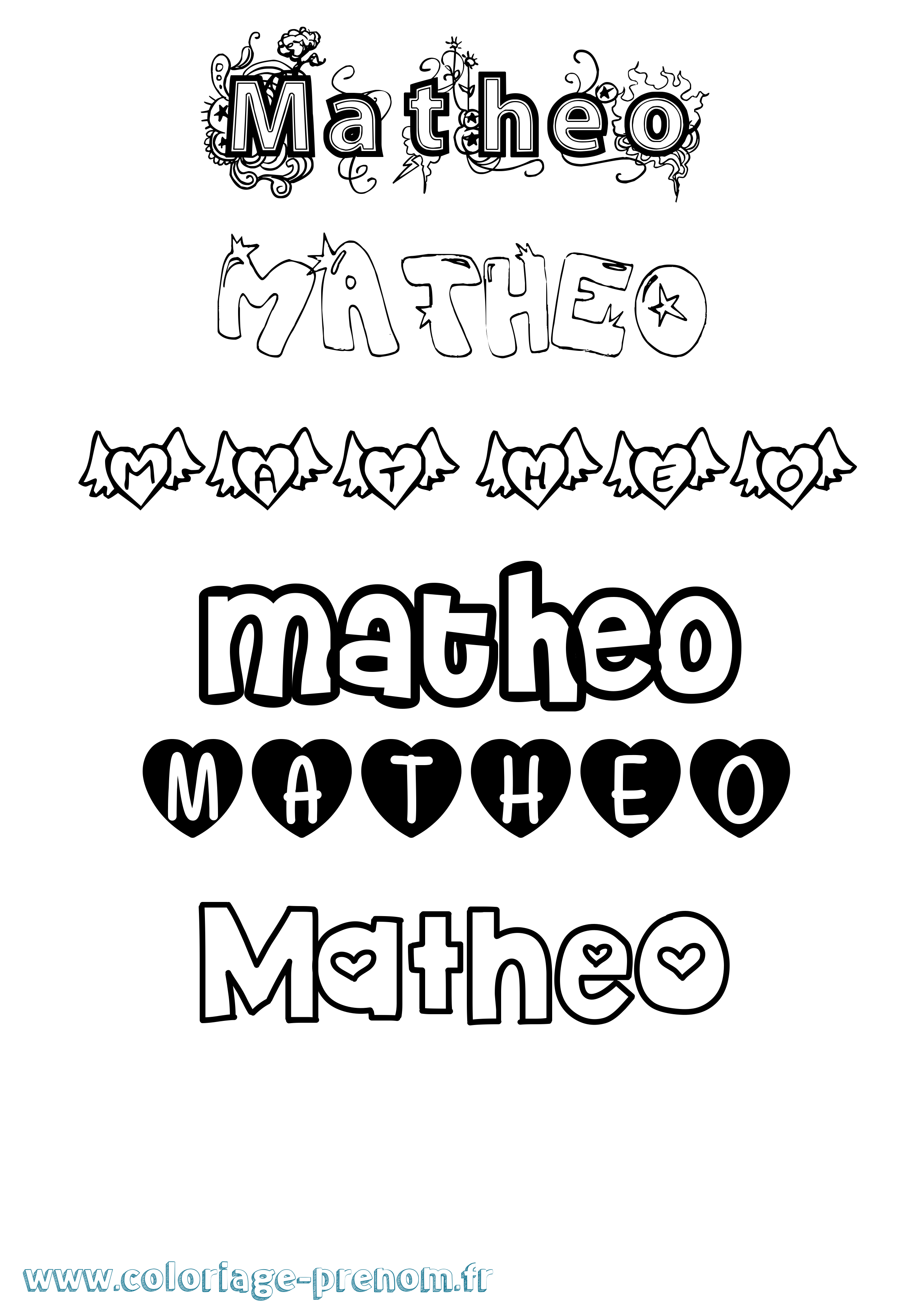 Coloriage prénom Matheo