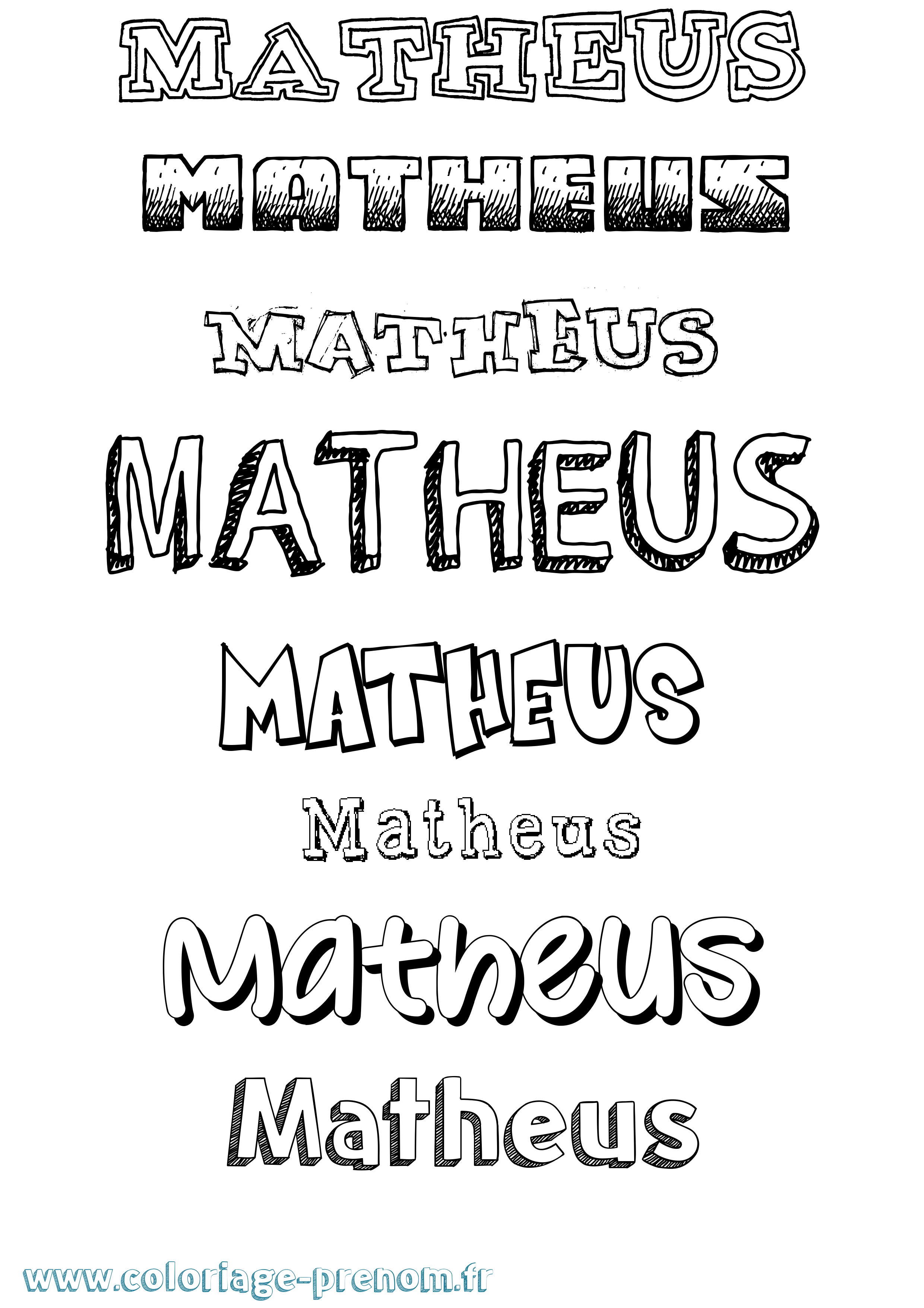 Coloriage Matheus Dessiné Coloriage prénom Matheus Dessiné
