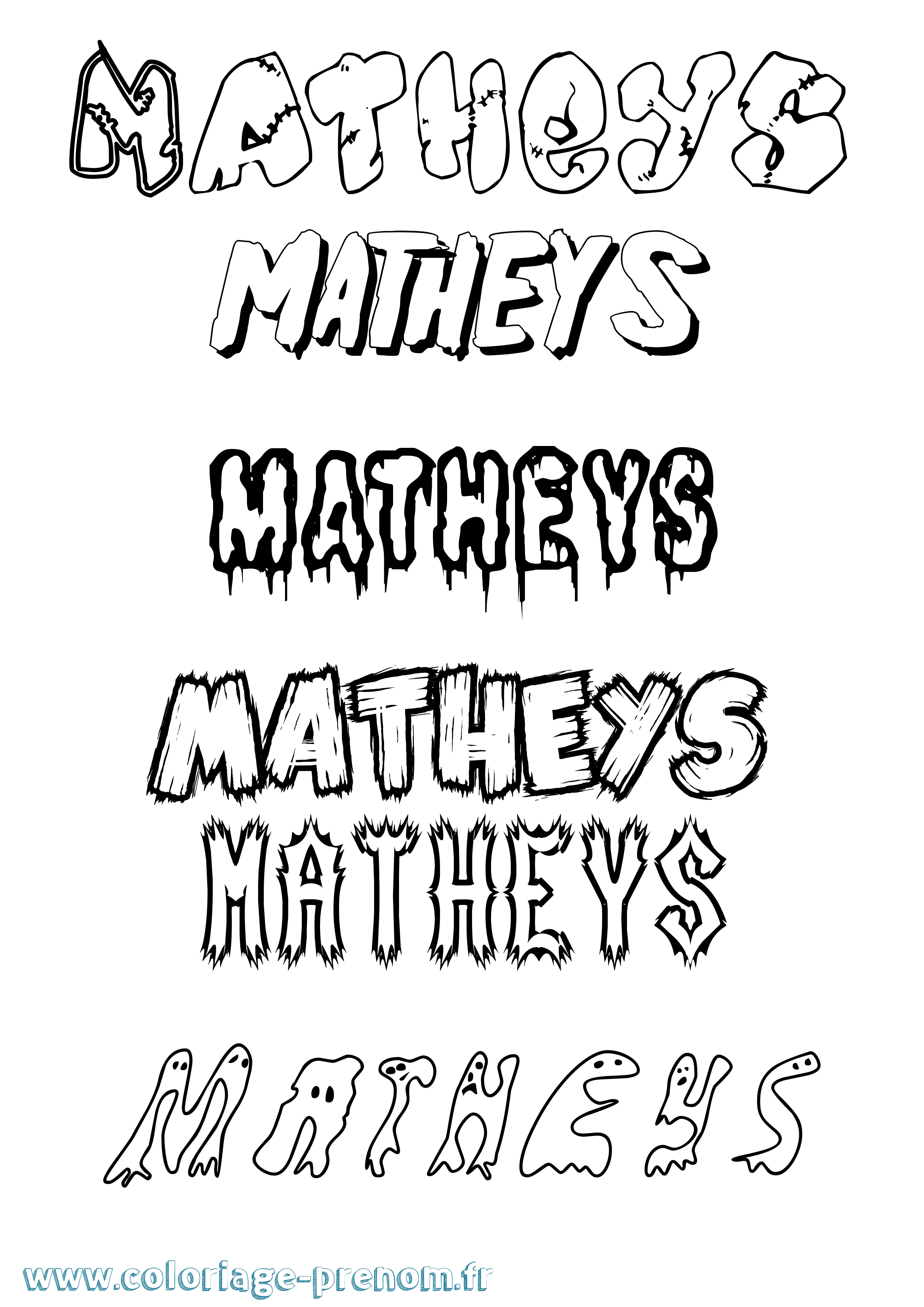 Coloriage prénom Matheys Frisson