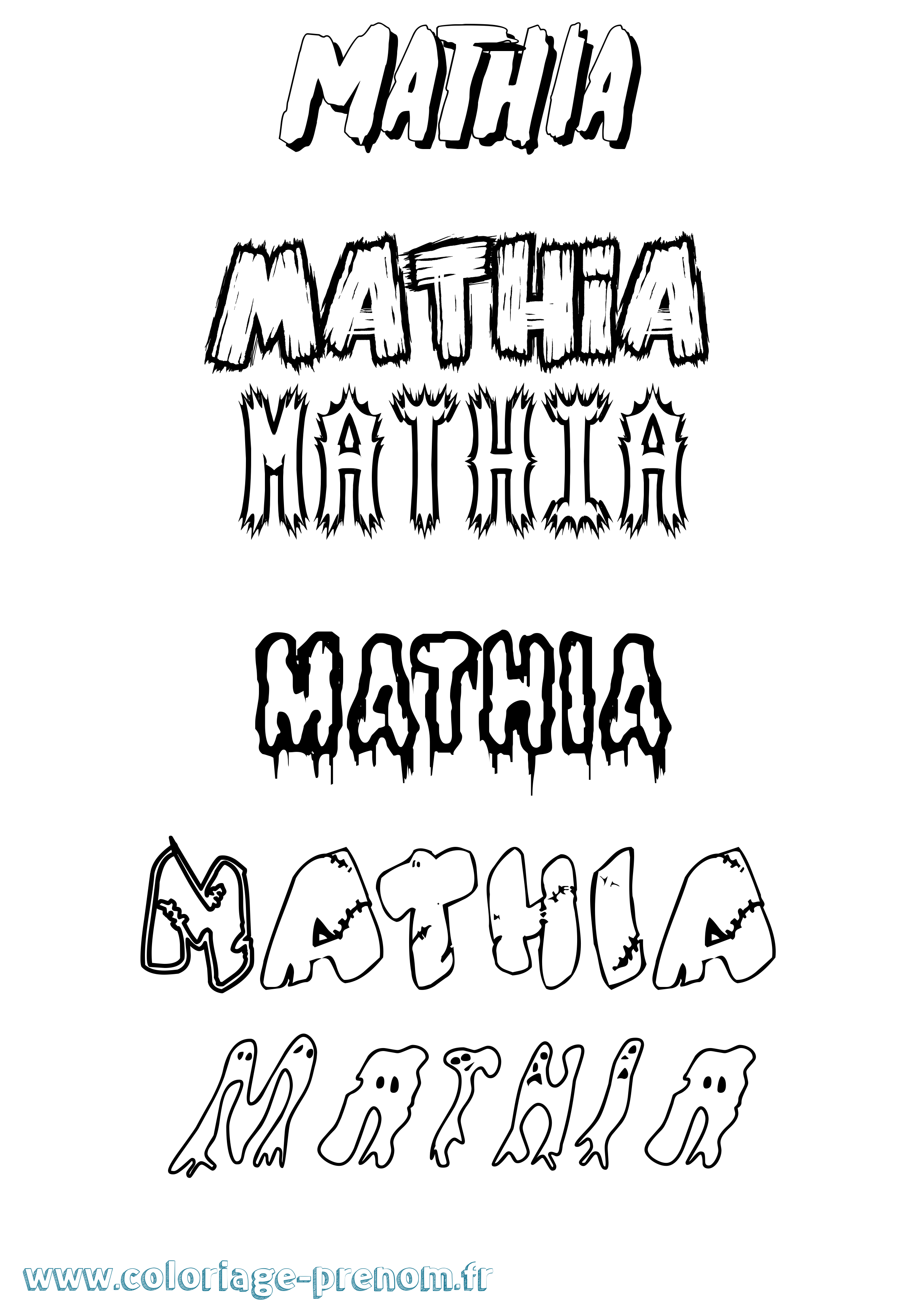 Coloriage prénom Mathia Frisson
