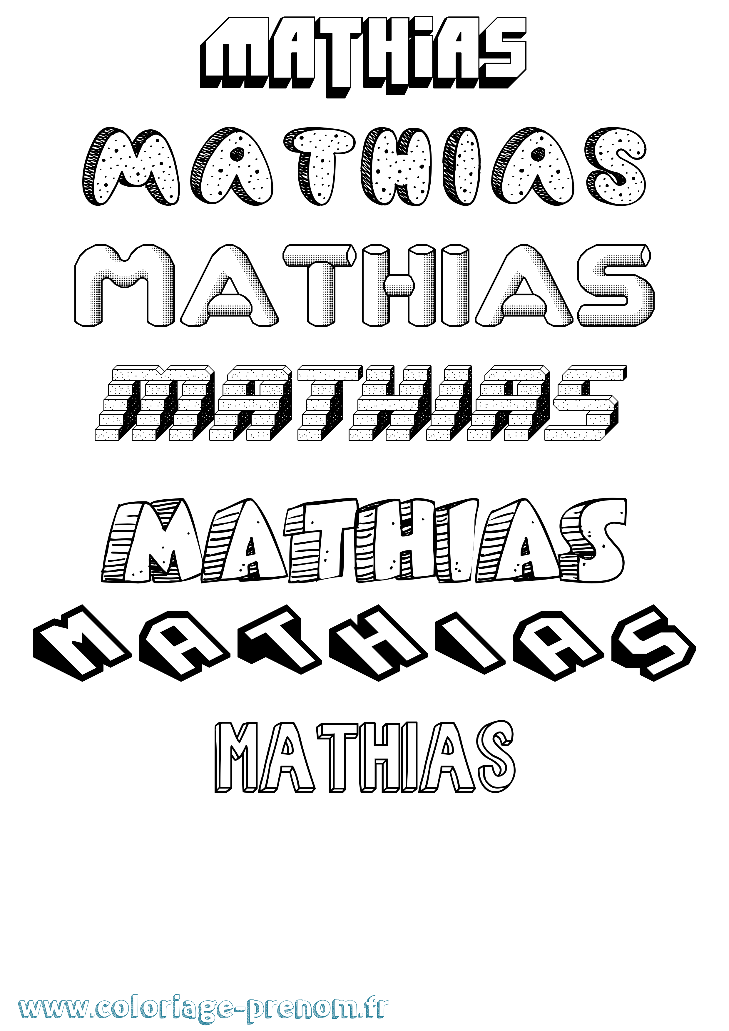 Coloriage prénom Mathias