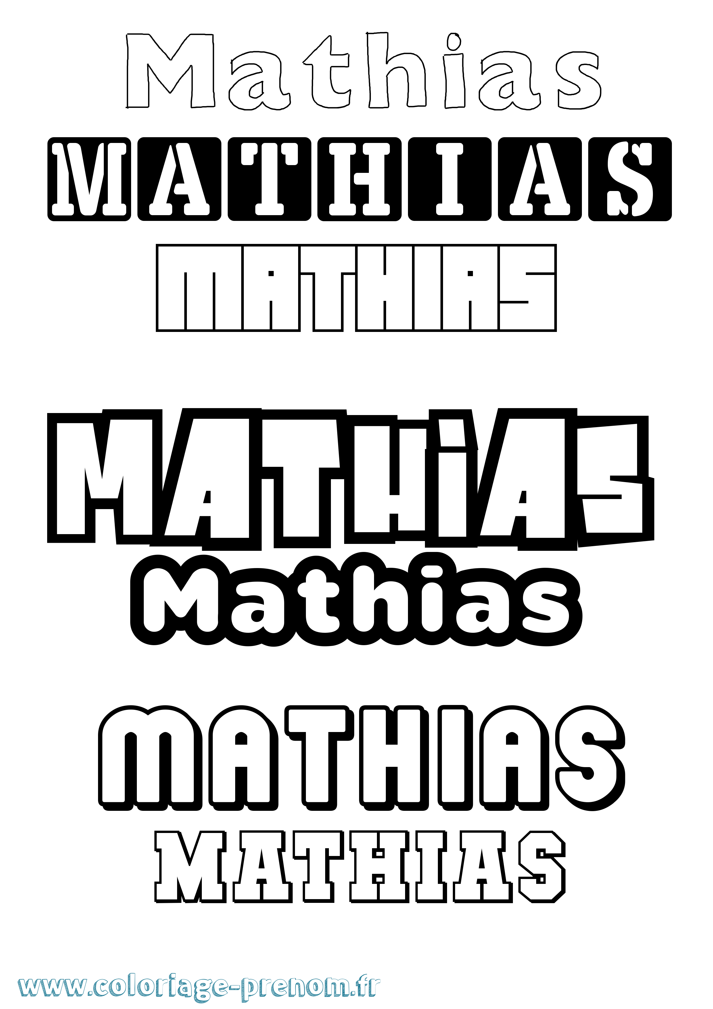 Coloriage prénom Mathias