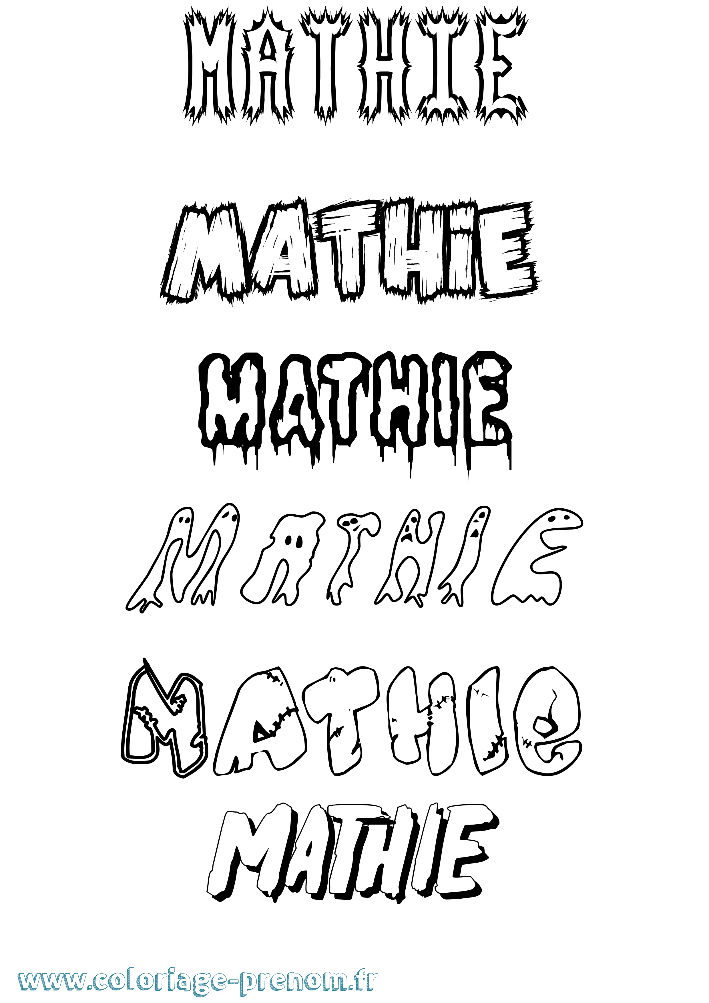 Coloriage prénom Mathie Frisson