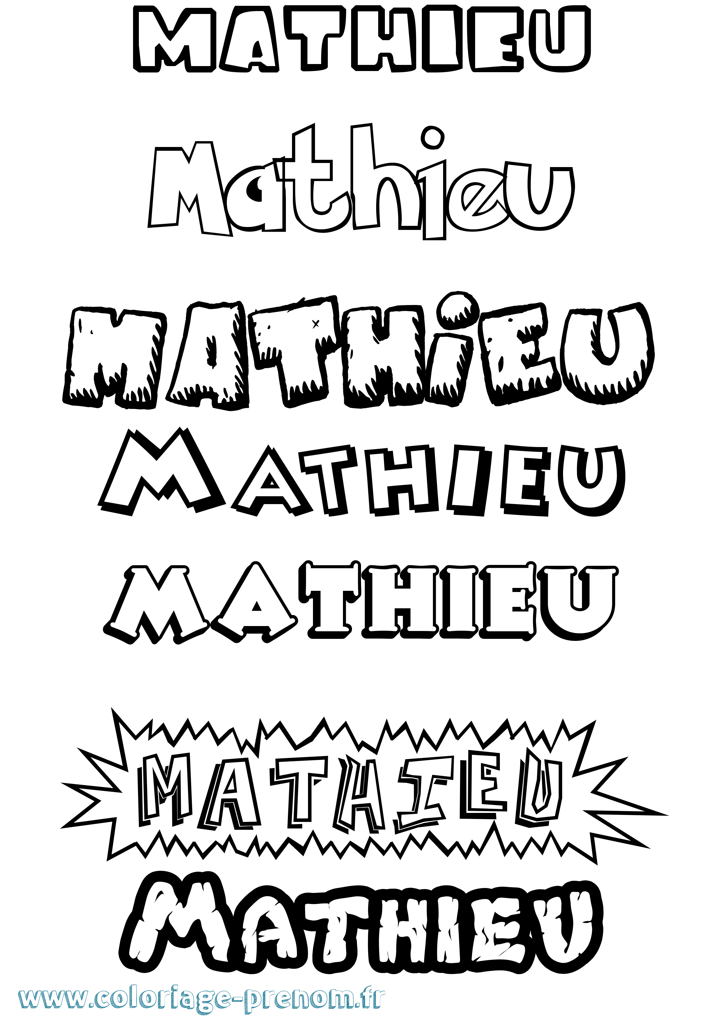 Coloriage prénom Mathieu Dessin Animé