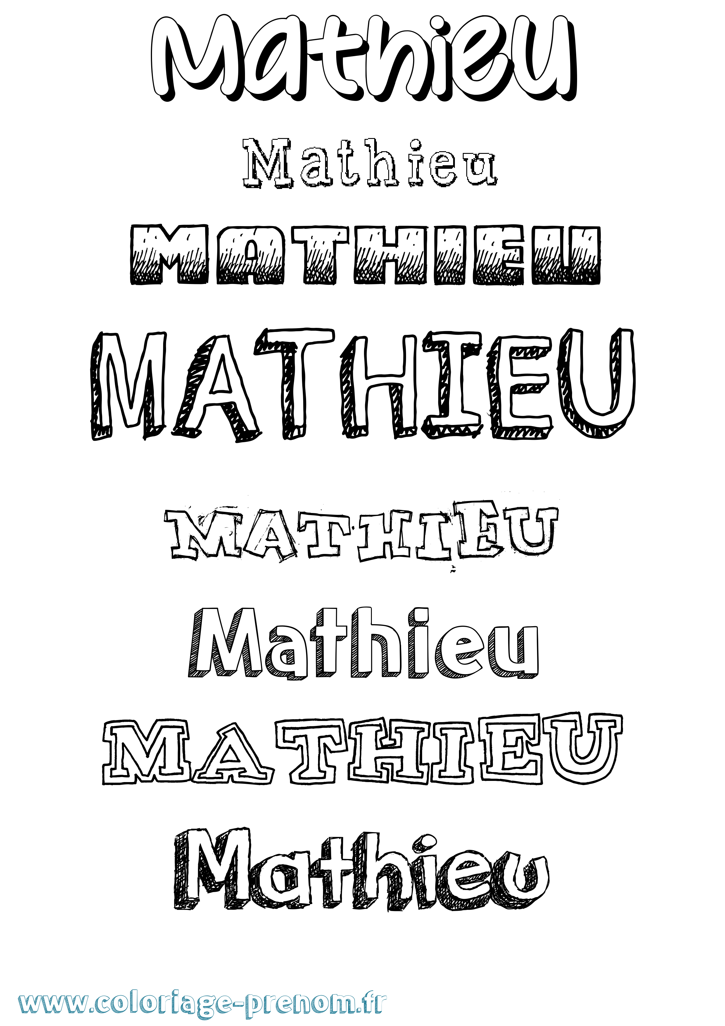 Coloriage Mathieu Coloriage prénom Mathieu