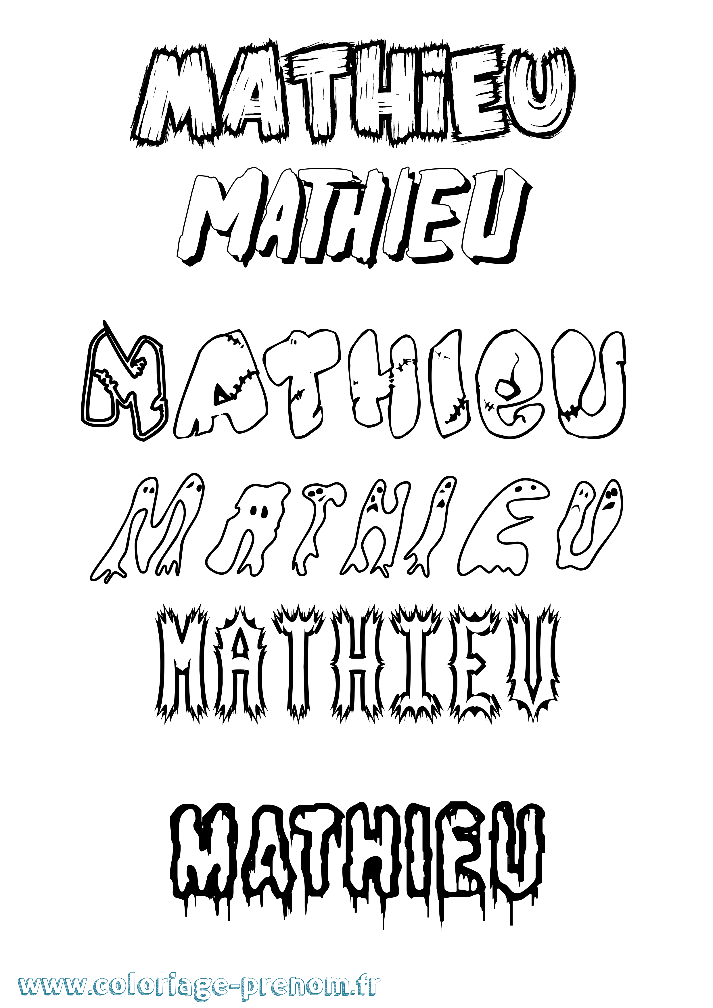 Coloriage Mathieu Coloriage prénom Mathieu