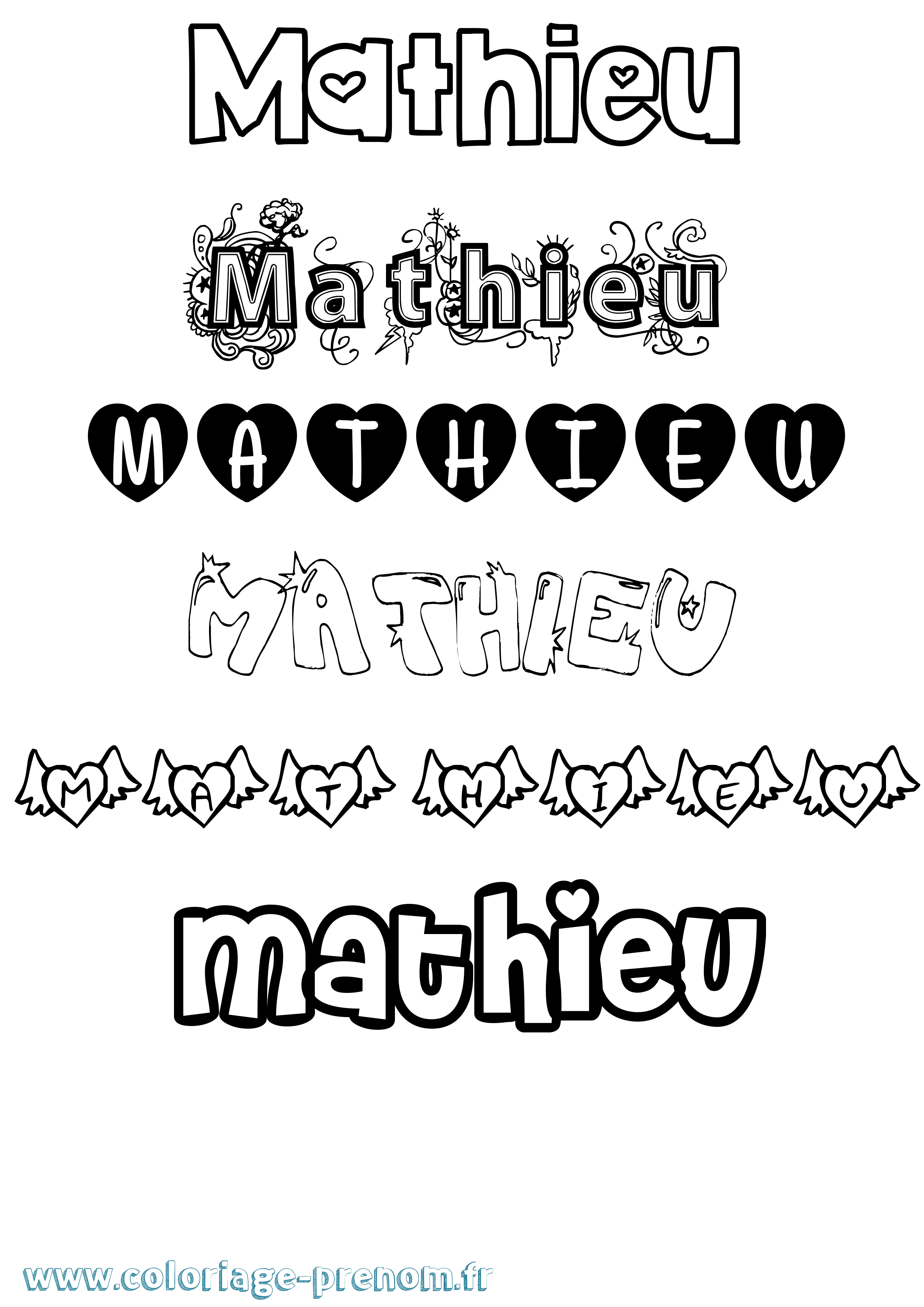 Coloriage Mathieu Coloriage prénom Mathieu