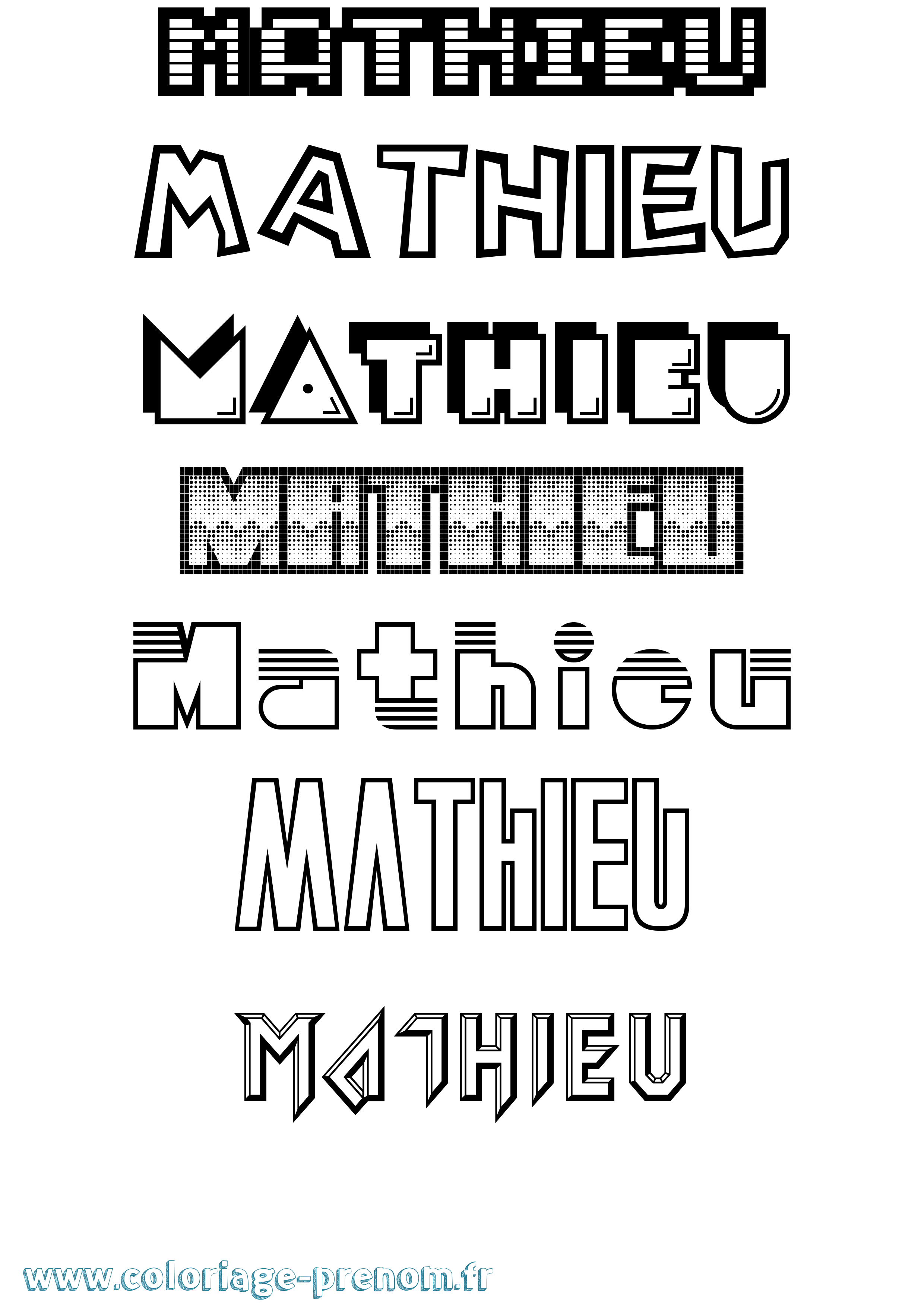 Coloriage Mathieu Coloriage prénom Mathieu