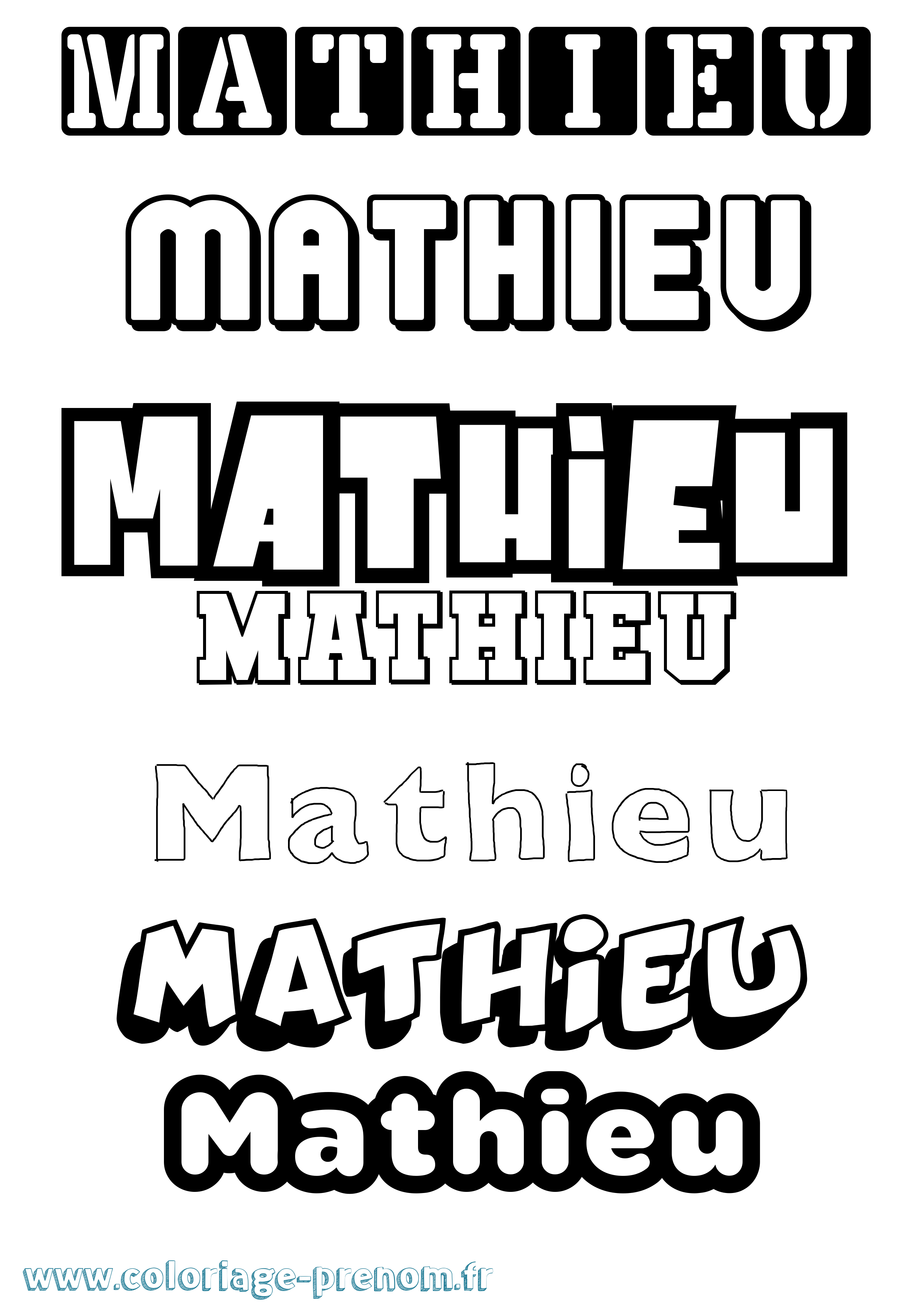 Coloriage Mathieu Coloriage prénom Mathieu