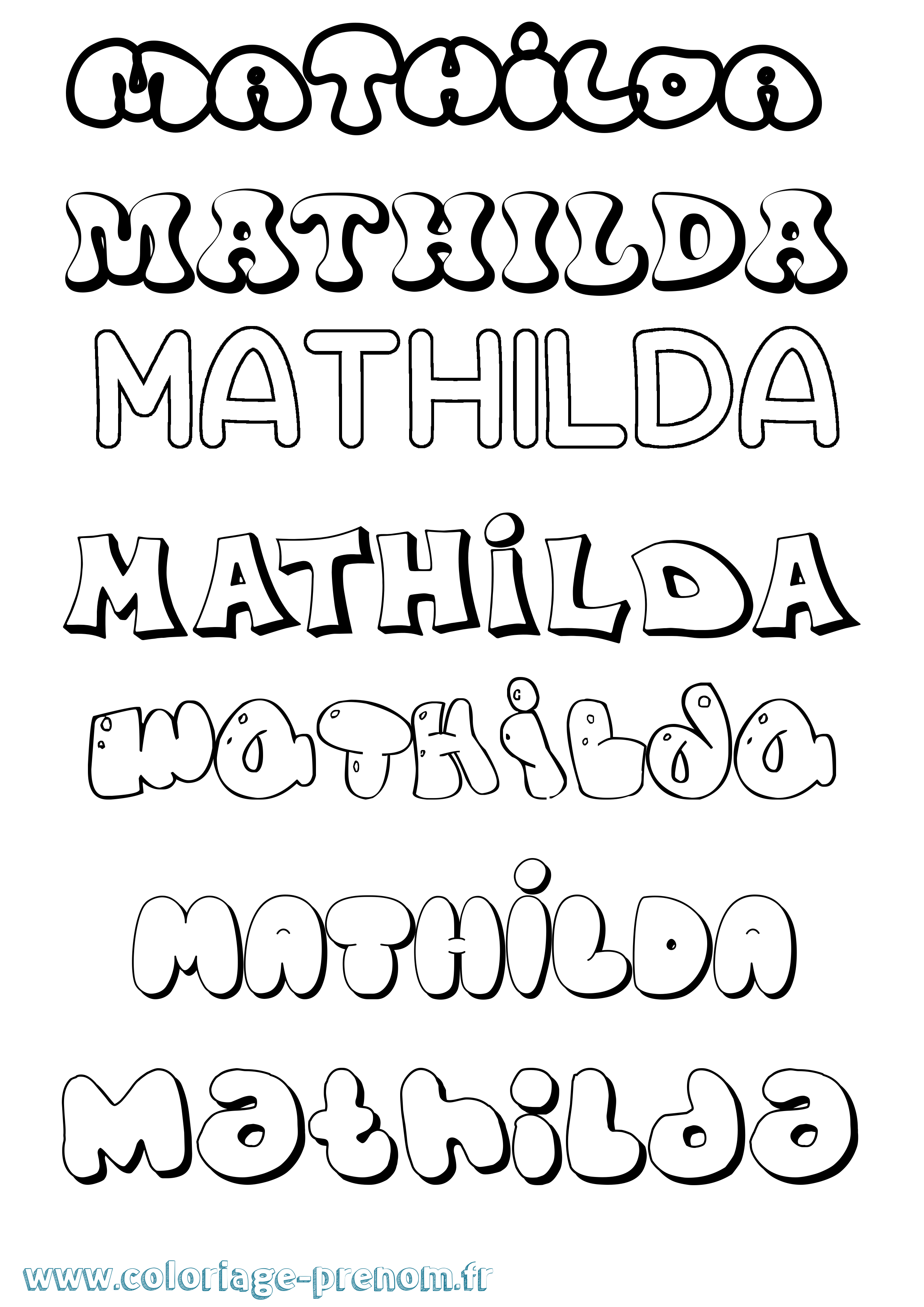 Coloriage Mathilda Coloriage prénom Mathilda