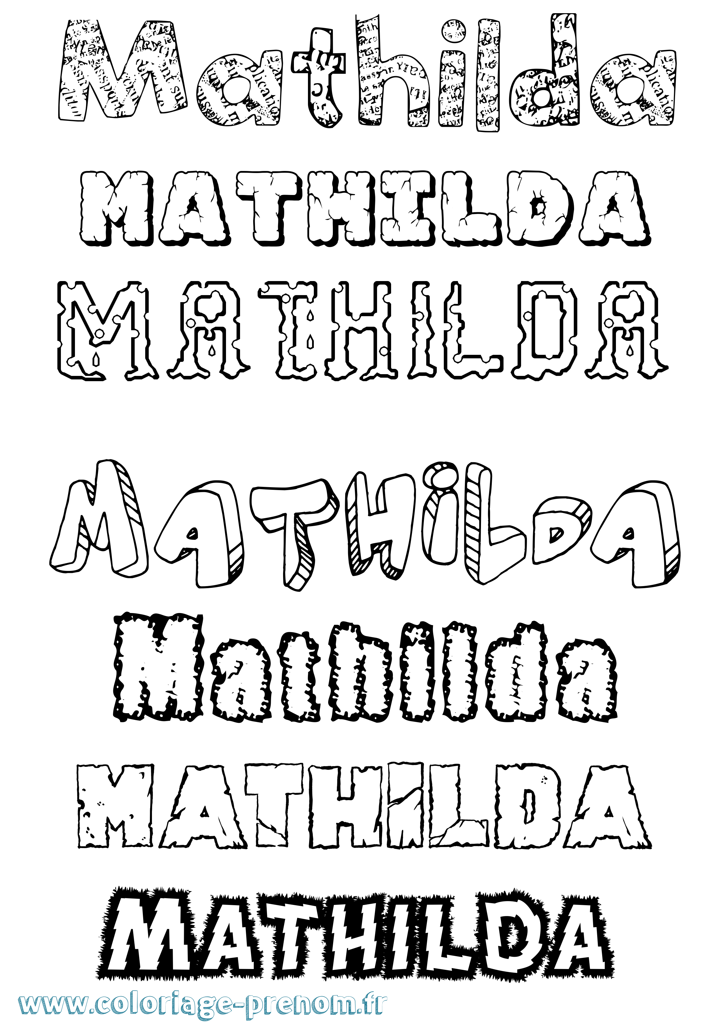 Coloriage Mathilda Coloriage prénom Mathilda