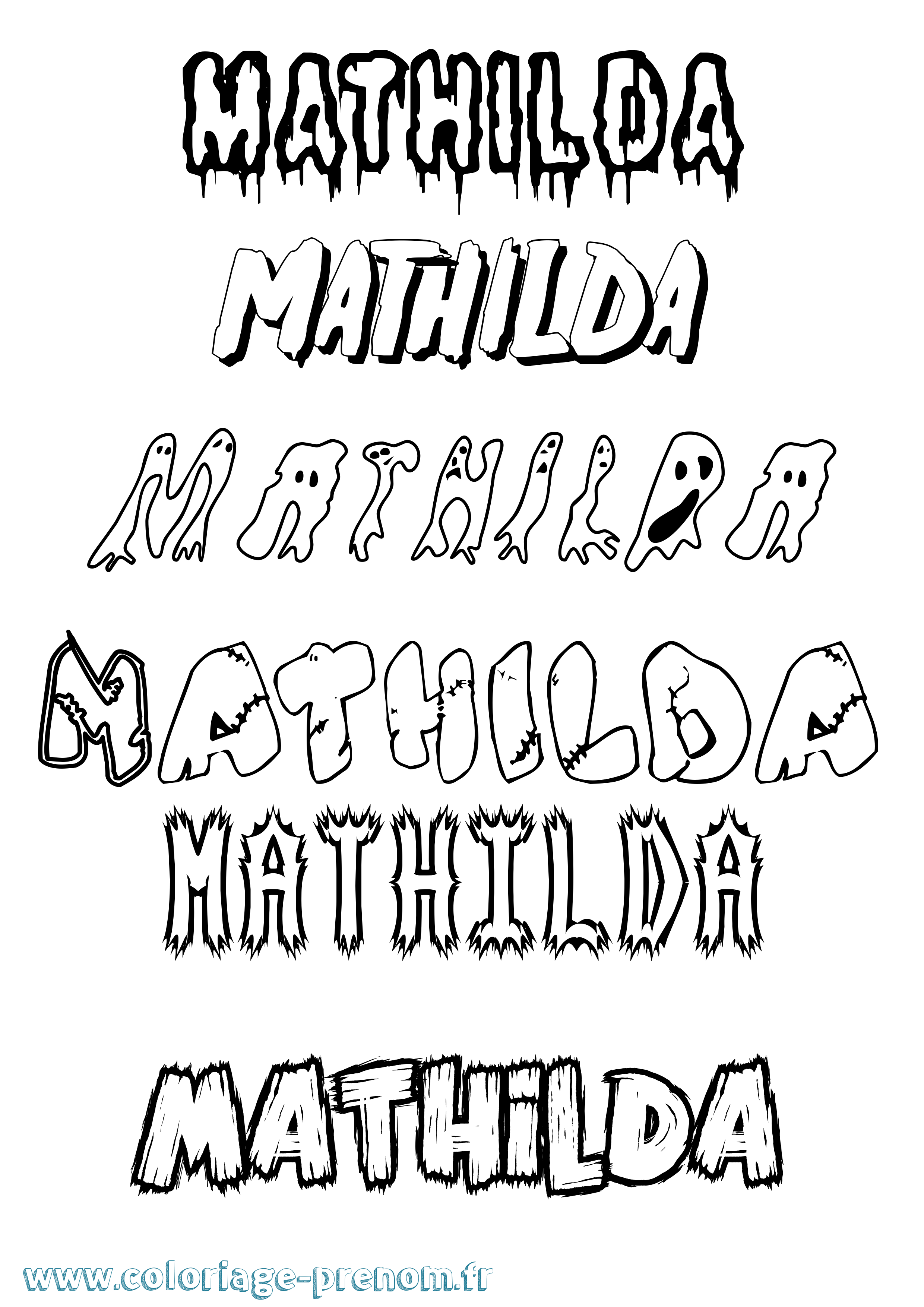 Coloriage Mathilda Coloriage prénom Mathilda