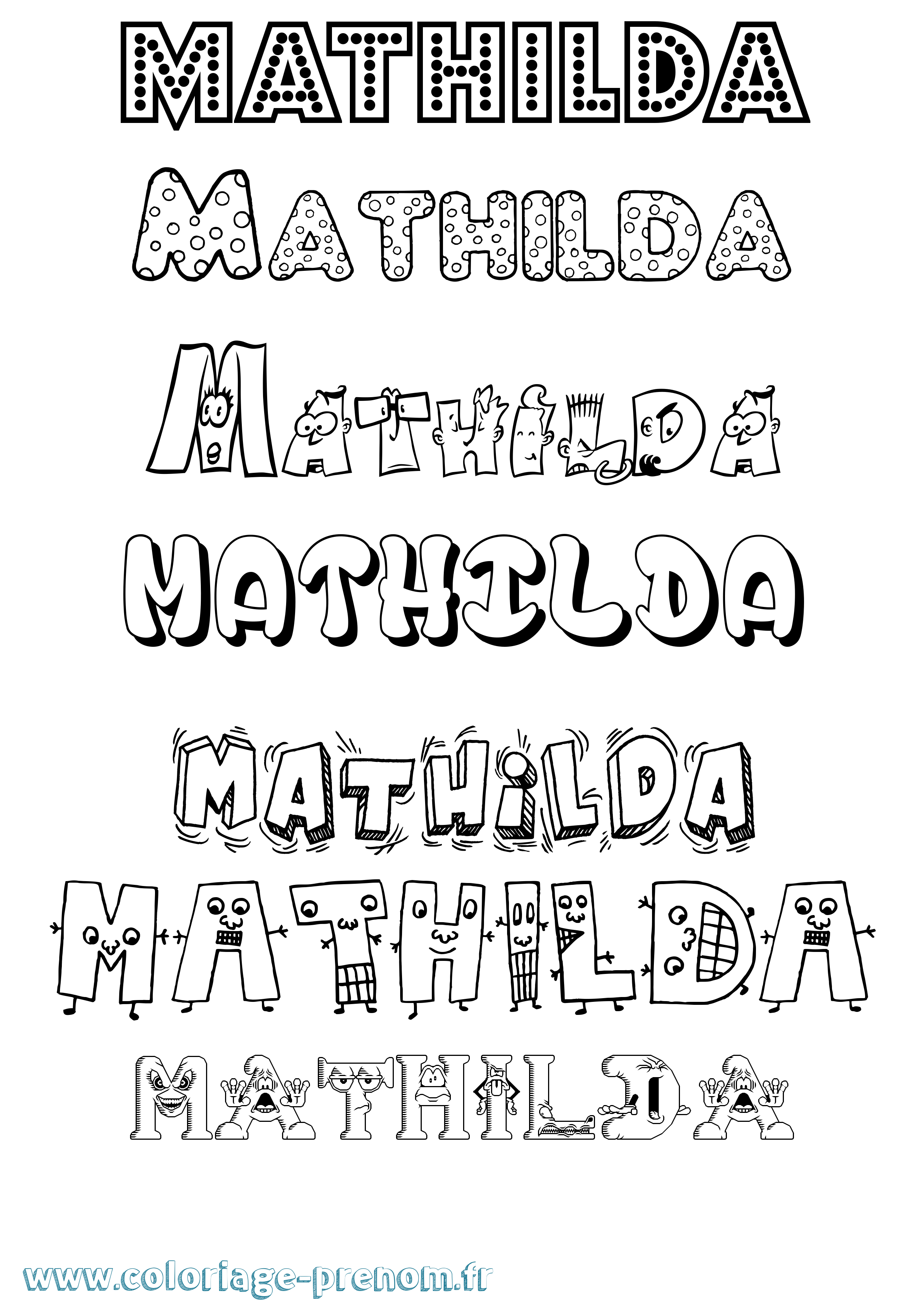 Coloriage Mathilda Coloriage prénom Mathilda