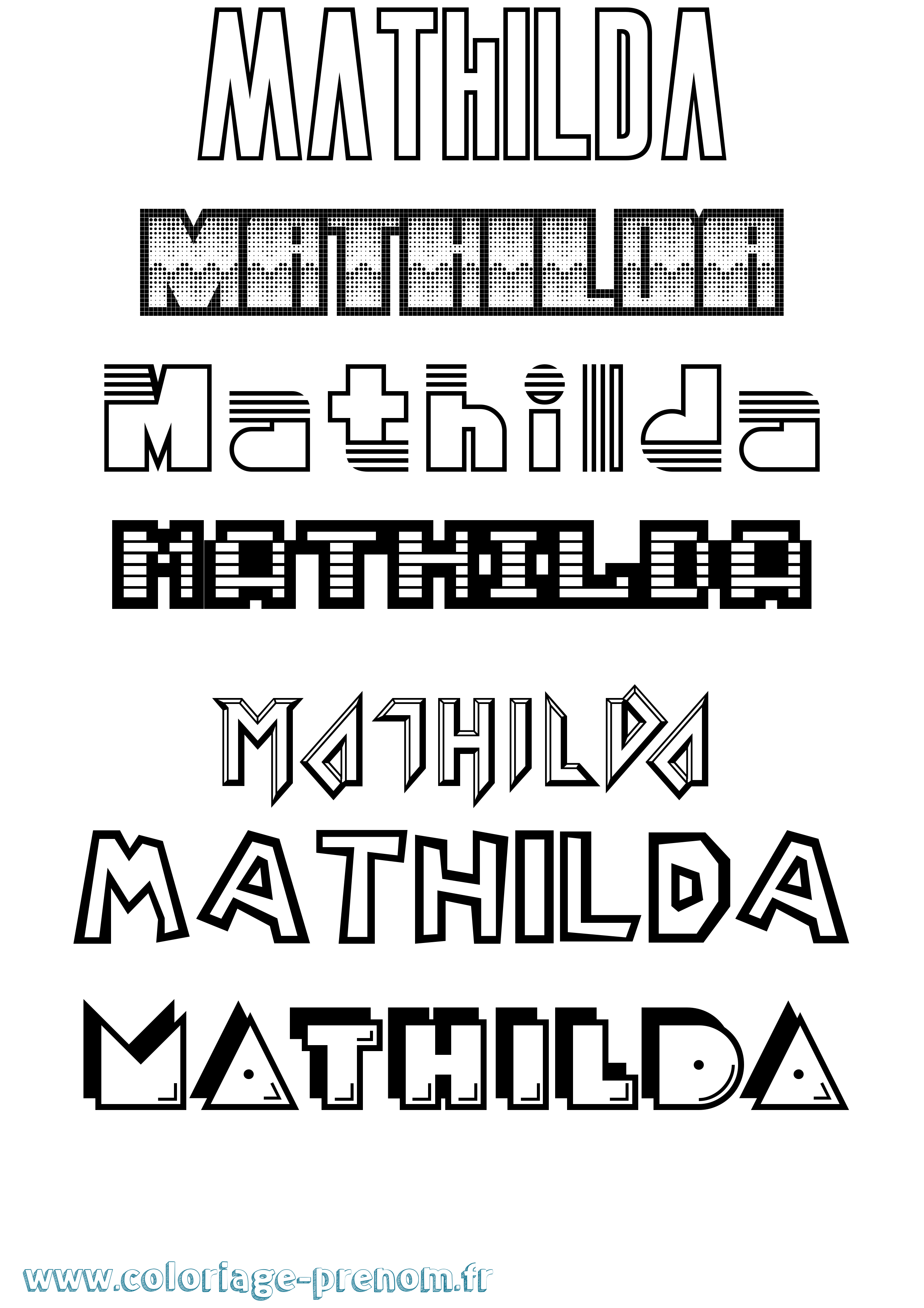 Coloriage Mathilda Coloriage prénom Mathilda