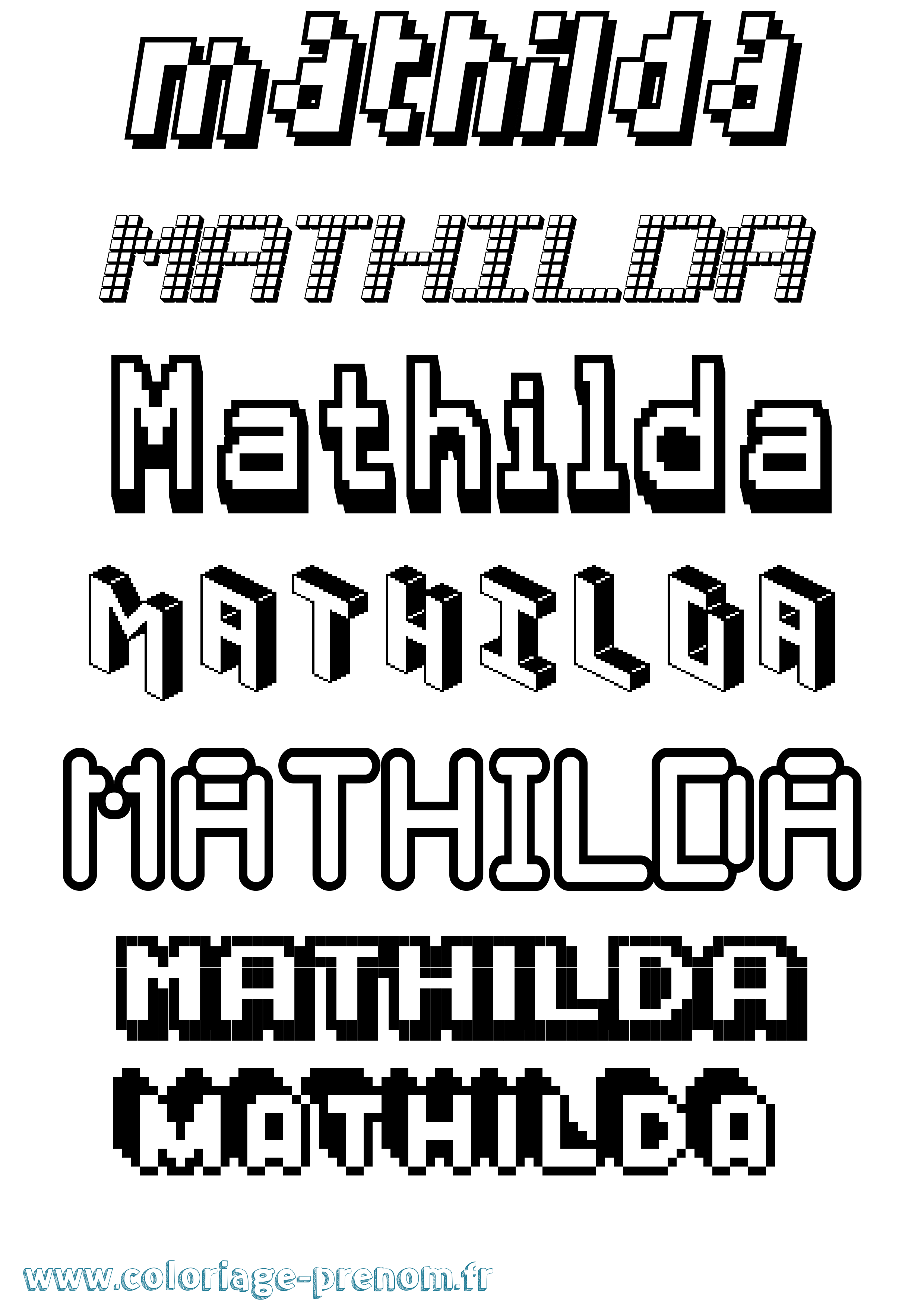 Coloriage Mathilda Coloriage prénom Mathilda