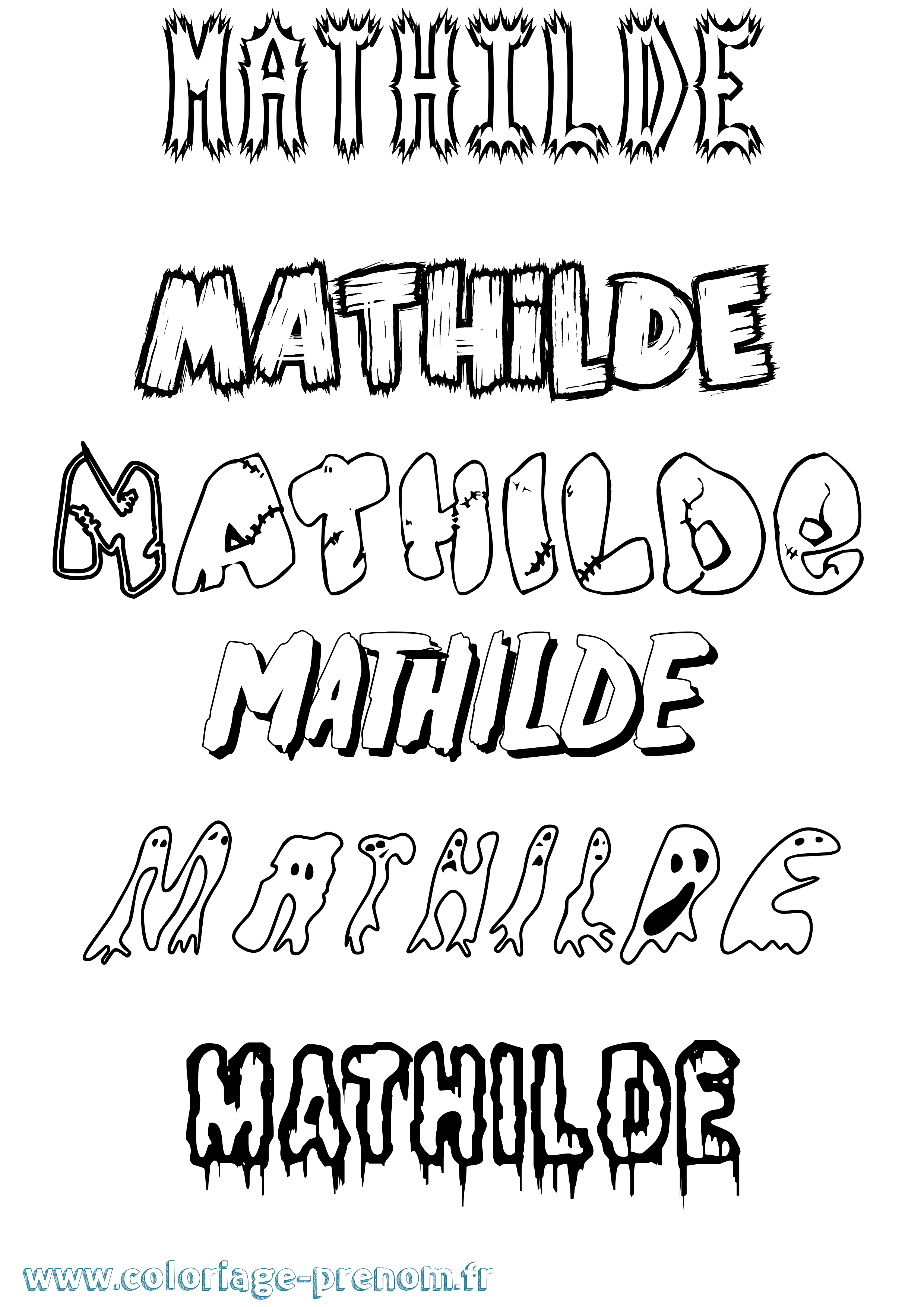 Coloriage prénom Mathilde