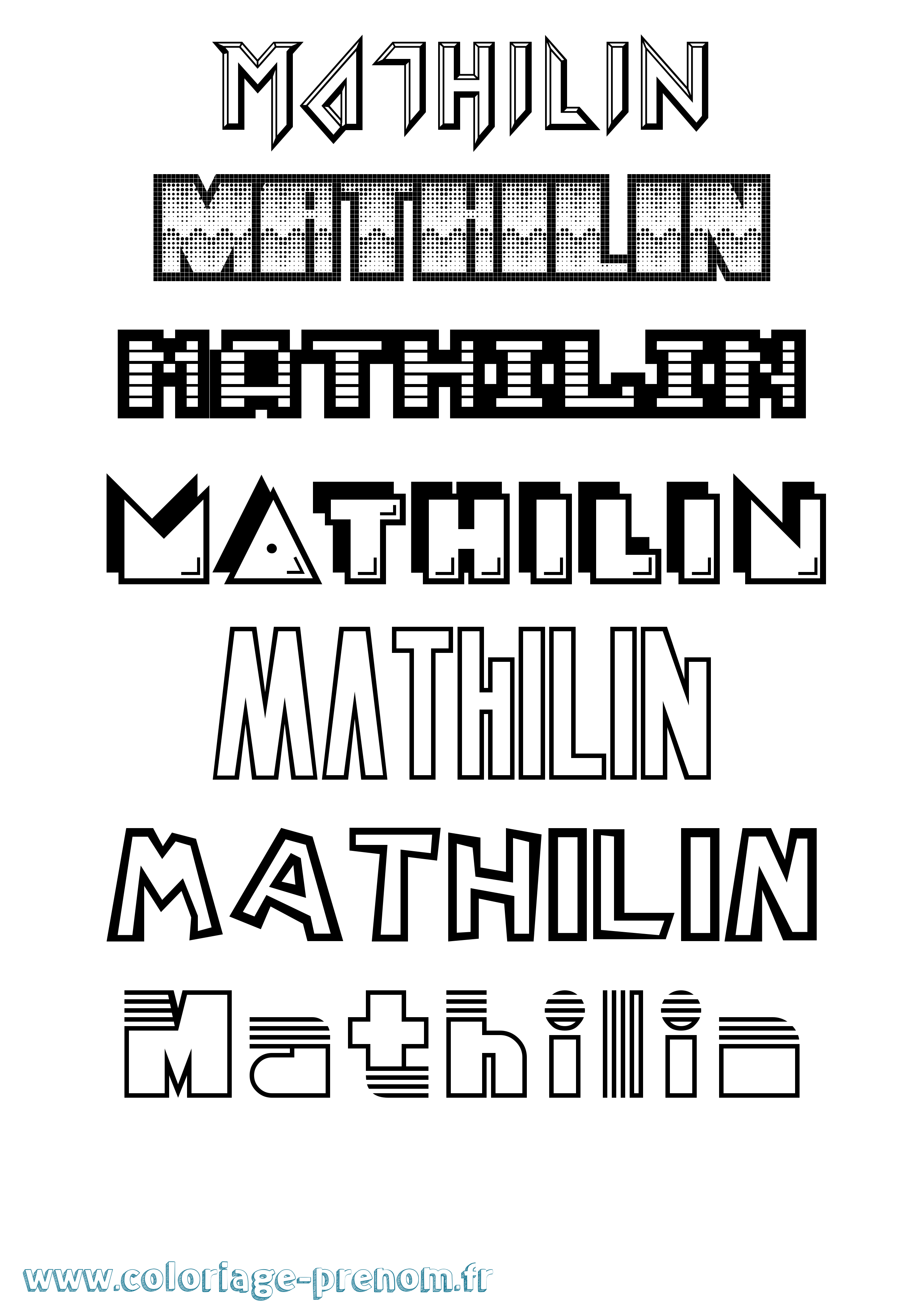 Coloriage prénom Mathilin Jeux Vidéos