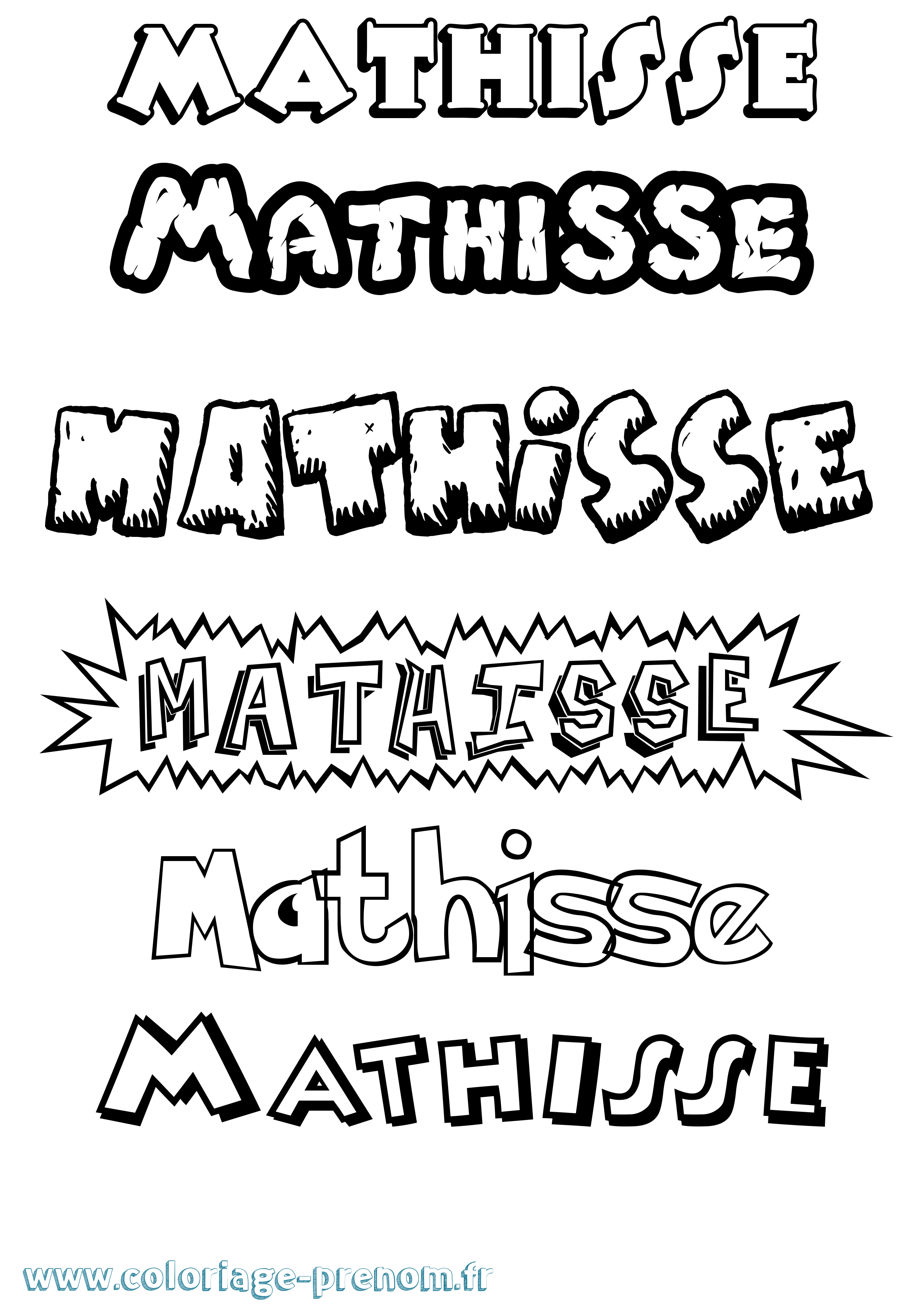 Coloriage prénom Mathisse Dessin Animé