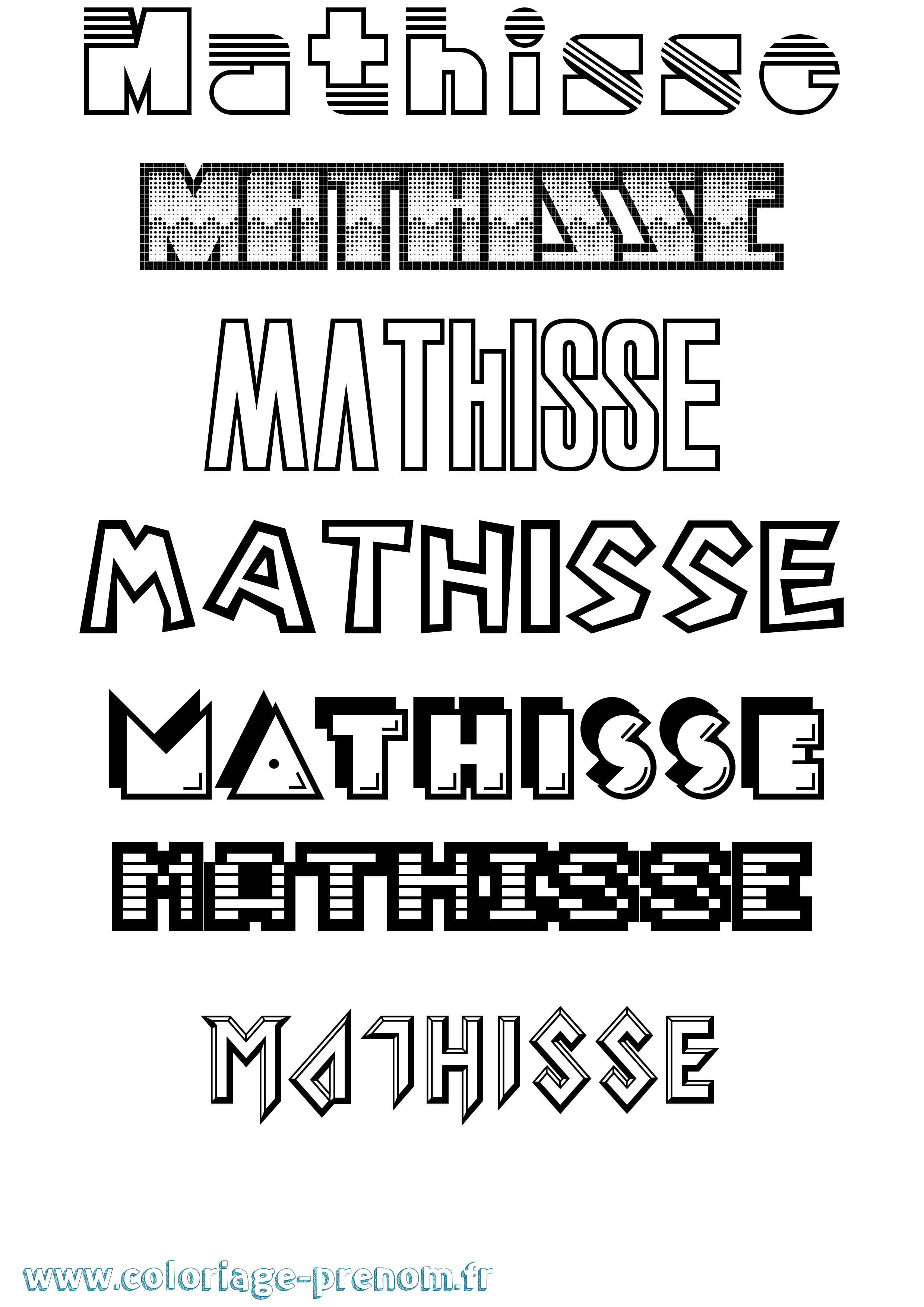 Coloriage prénom Mathisse Jeux Vidéos