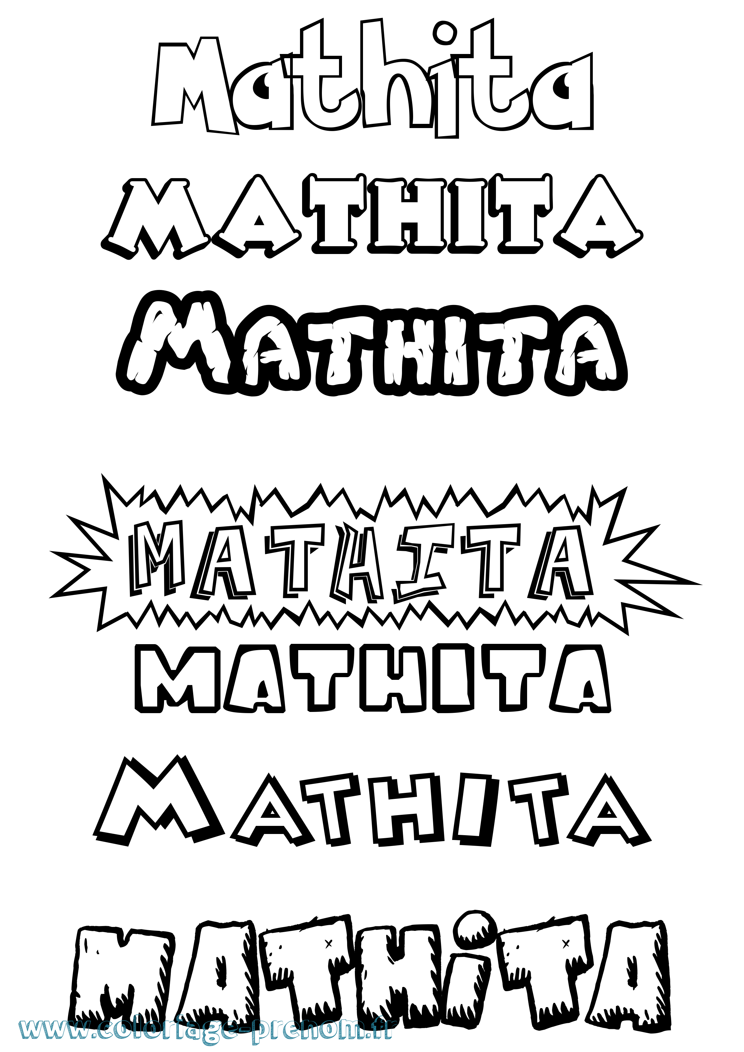 Coloriage prénom Mathita Dessin Animé