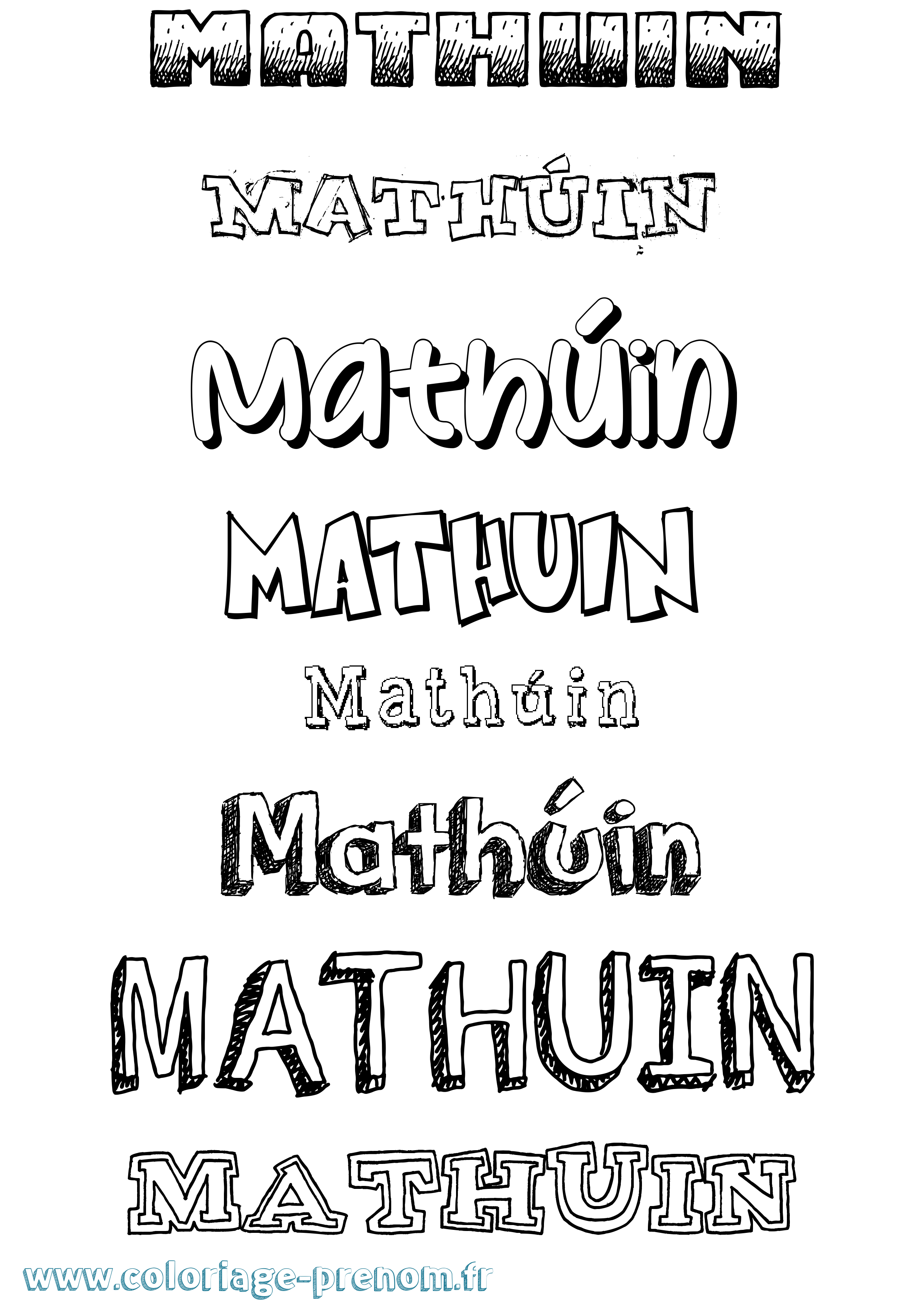 Coloriage prénom Mathúin Dessiné