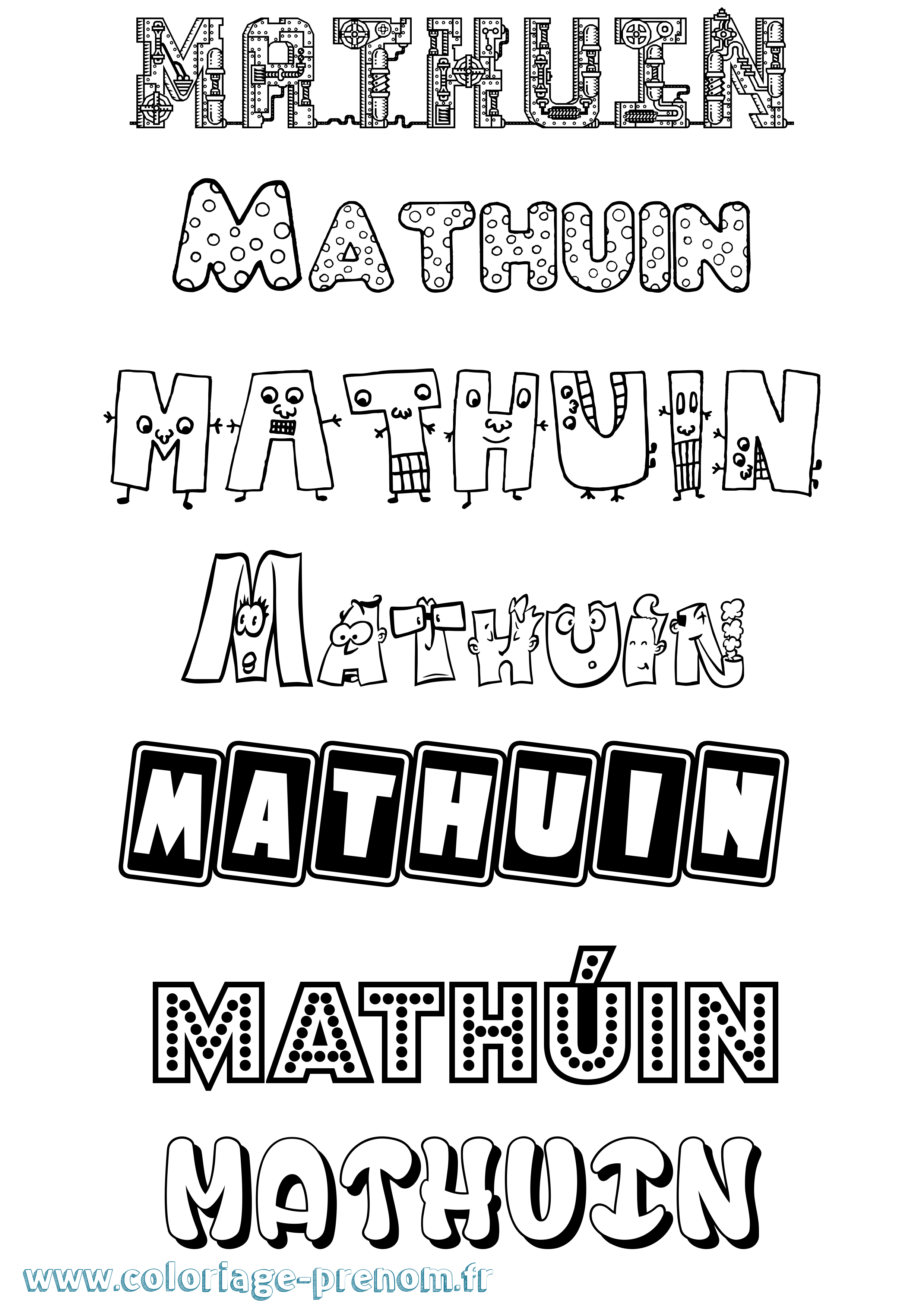Coloriage prénom Mathúin Fun